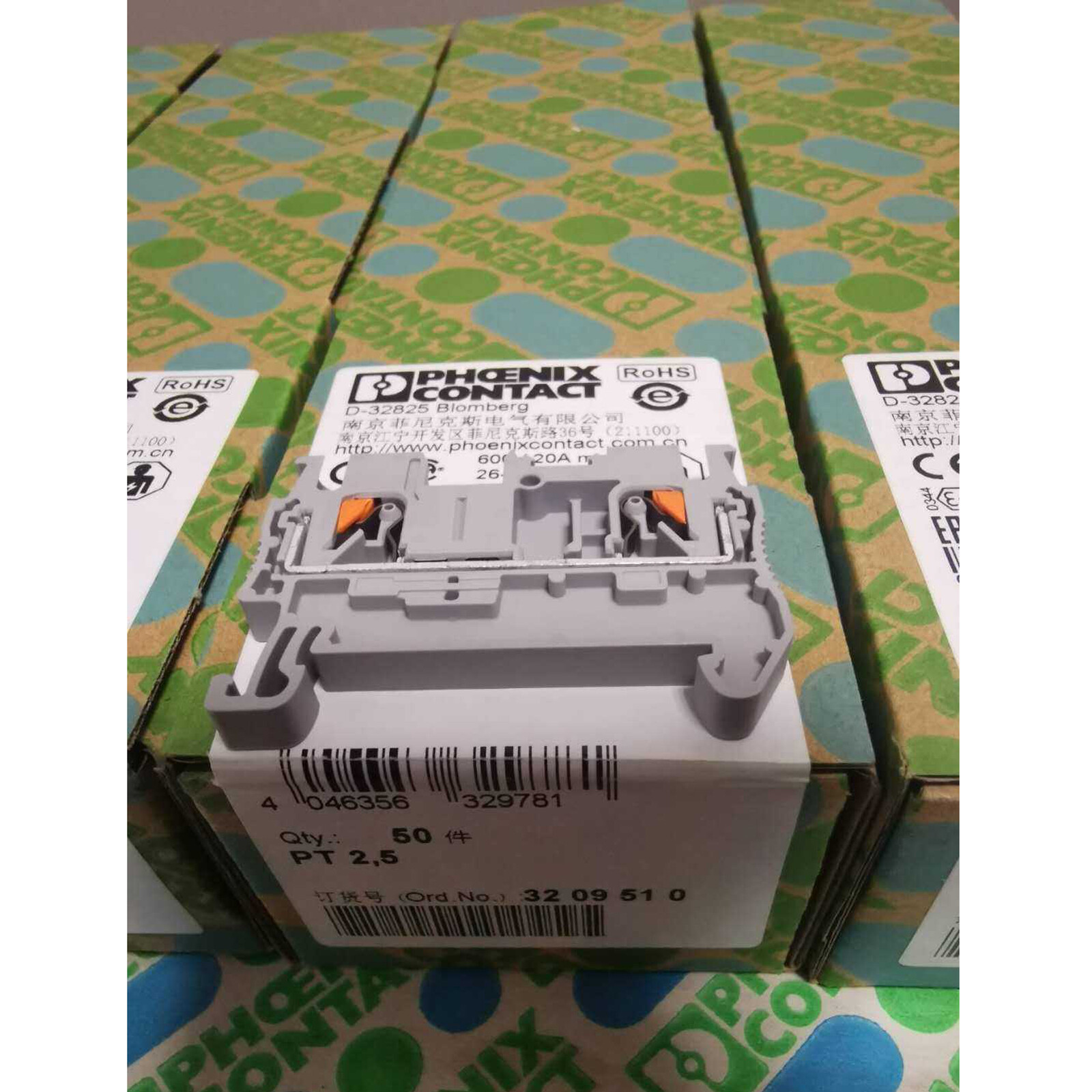 50Pcs/Box NEW For PHOENIX CONTACT Feed-through terminal block PT 2,5 3209510 #F