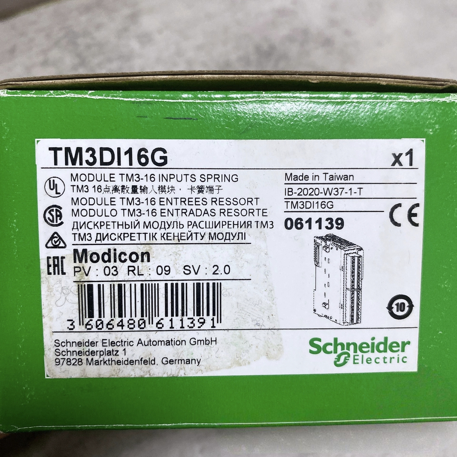 Schneider TM3DI16G Modicon TM3-16 Input Module, 24 VDC Spring Terminal Brand New