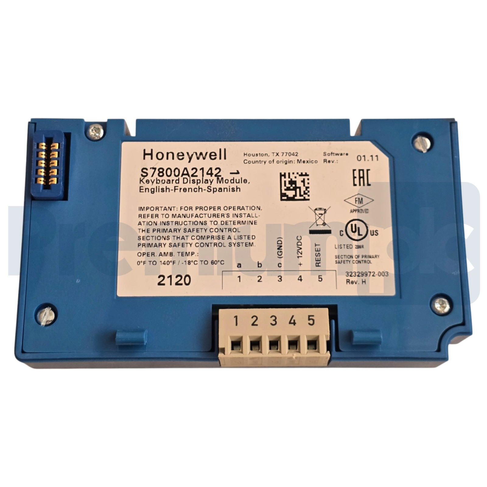 Honeywell S7800A2142 4-Line 7800 Series Keyboard Display Module S7800A 2142 NSMP