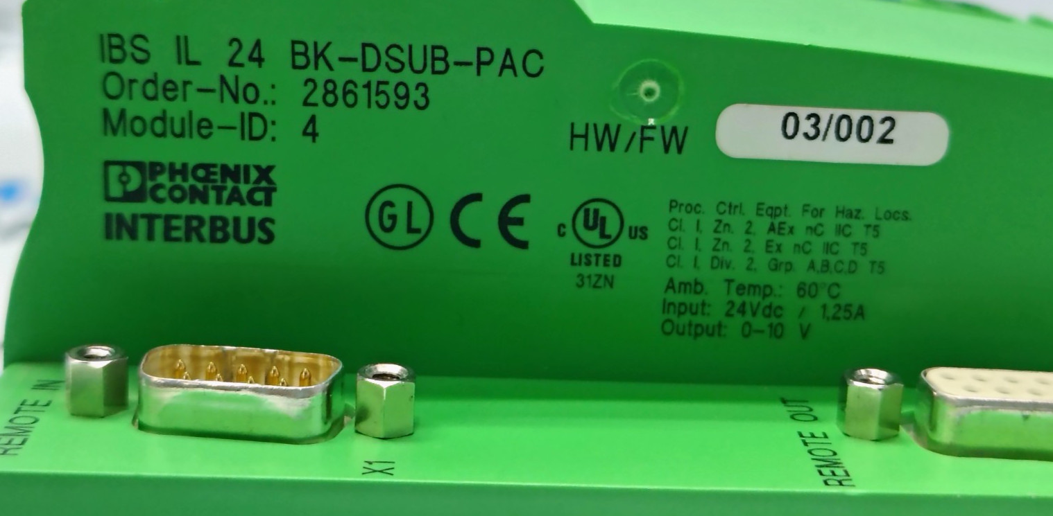 NEW PHOENIX CONTACT IBS IL 24 BK-DSUB-PAC 2861593 BUS COUPLER (LOT OF 2 PCS)