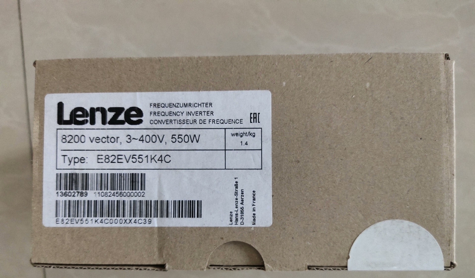 E82EV551K4C NEW LENZE E82EV551_4C Inverter 8200 Vector 0.55kW