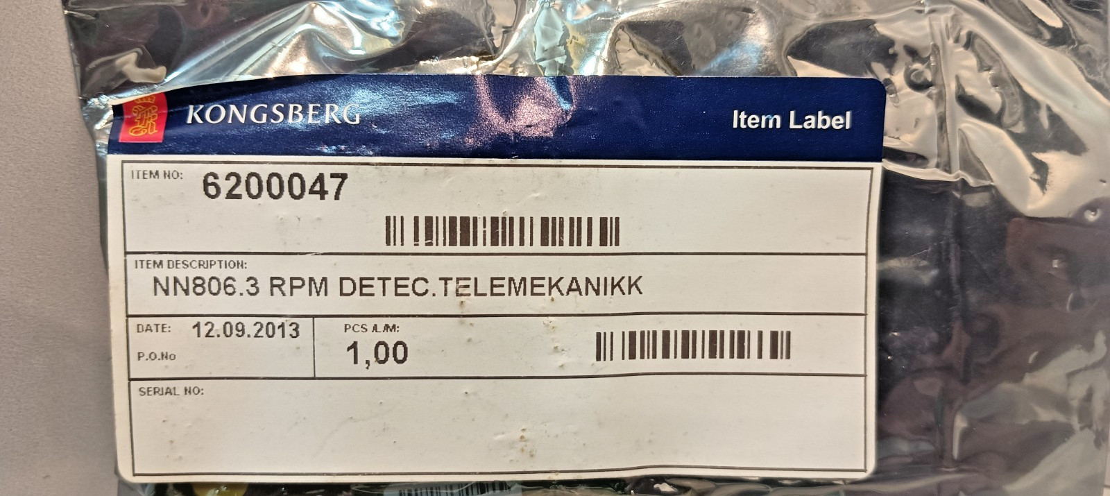 Kongsberg 6200047 NN806.3 RPM DETEC.TELEMEKANIKK PCB SSU 8810 NOR Control New