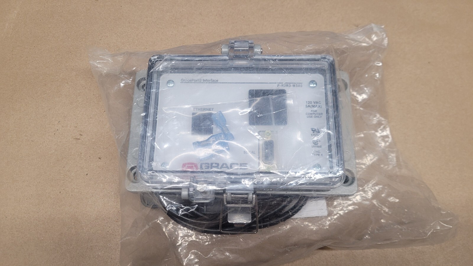 GracePort P-R2R3-M3R0 Panel Interface Connector w/ Cat 5e RJ45 / DB9 Serial 10′