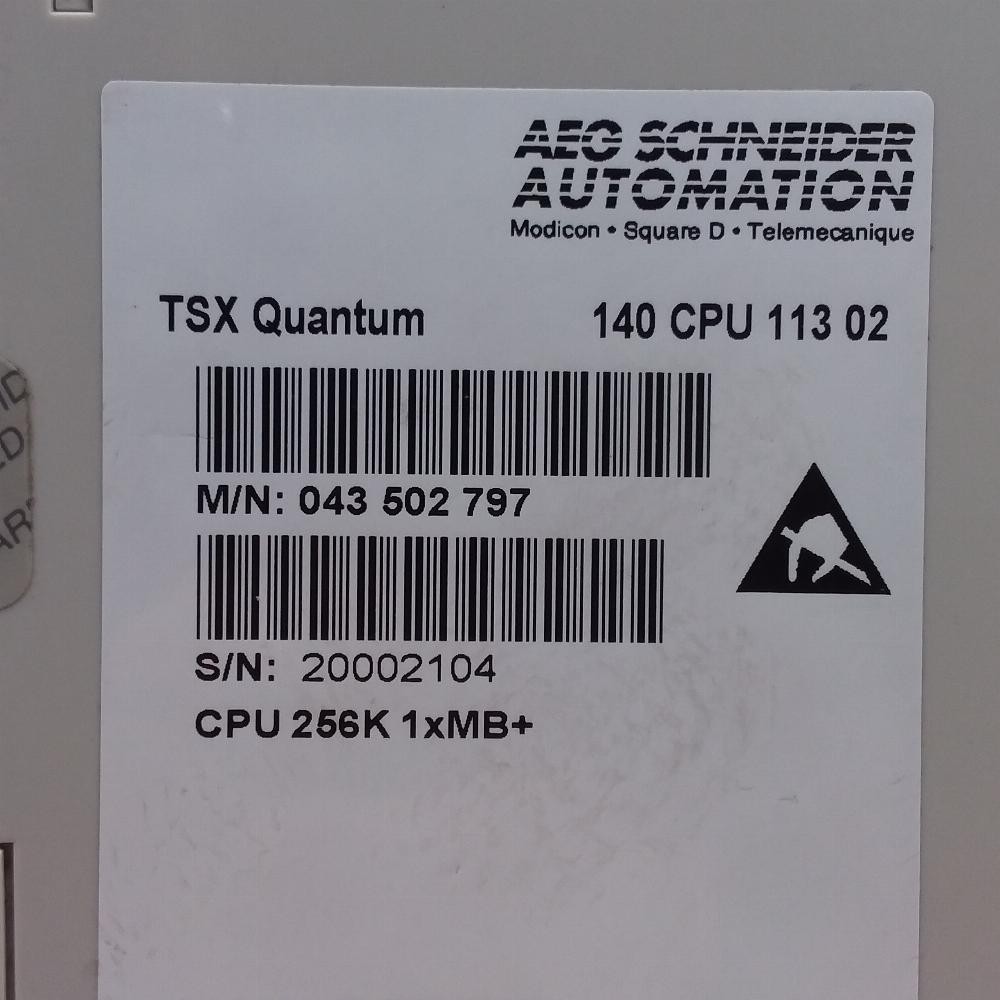 140CPU11302 | Schneider | Processor, Quantum, 1 MODBUS RS232, Used