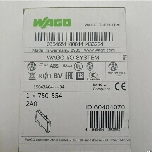 New WAGO 750-554 2-Channel Analog Output PLC Module 750554 In Box