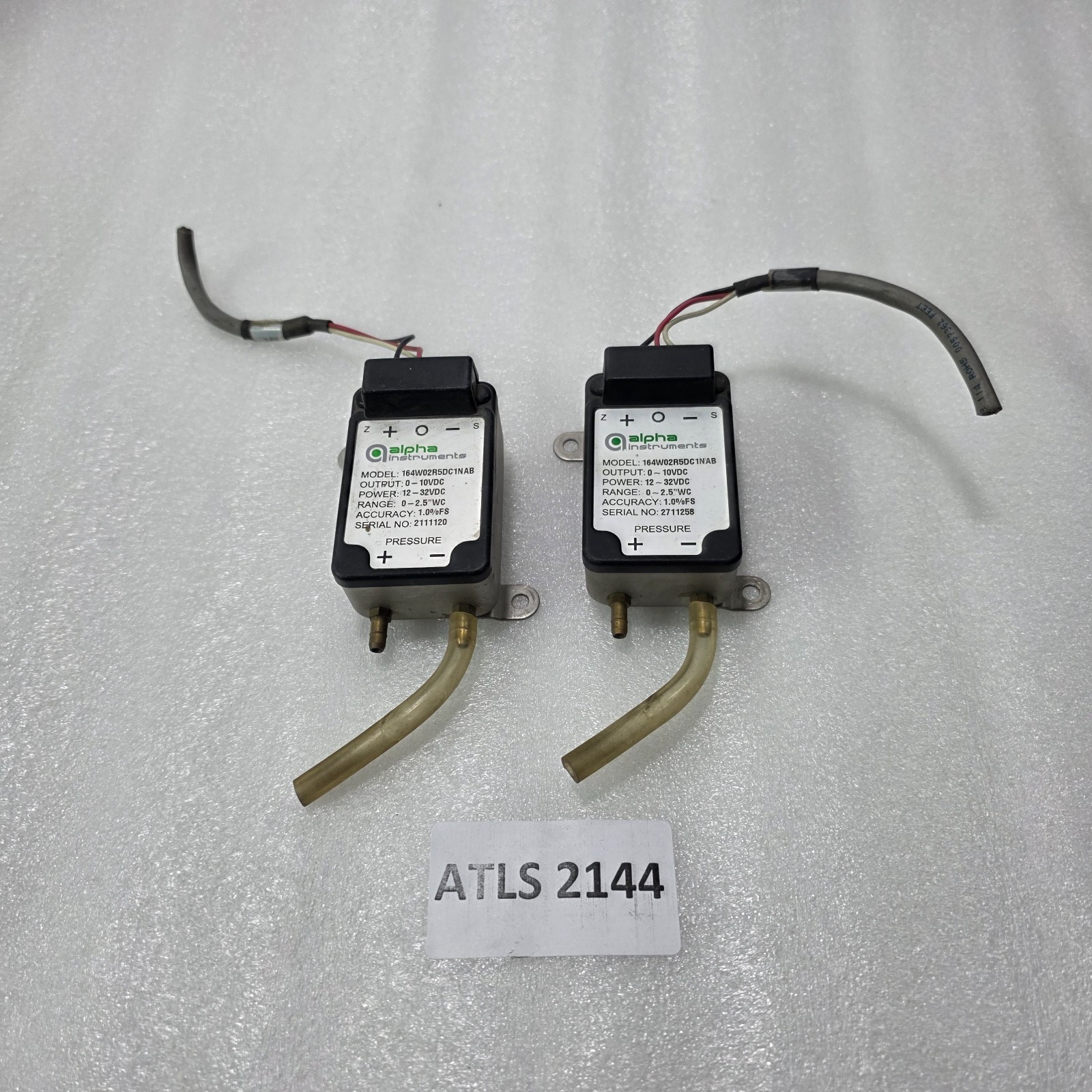 ALPHA INSTRUMENTS 164W02R5DC1NAB PRESSURE TRANSMITTER | 0–10V OUTPUT | 0–2.5″ WC