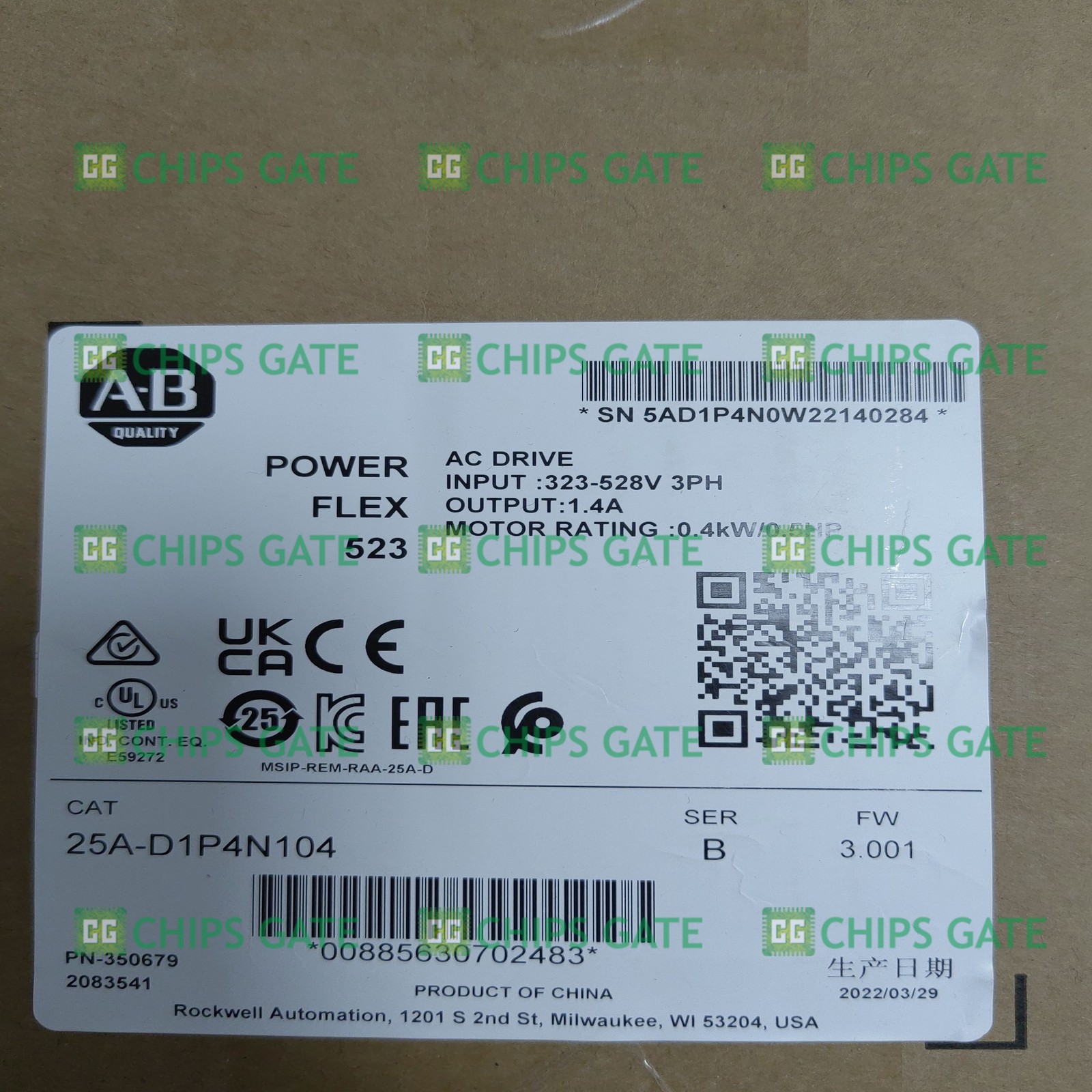 New 25A-D1P4N104 Free Ship