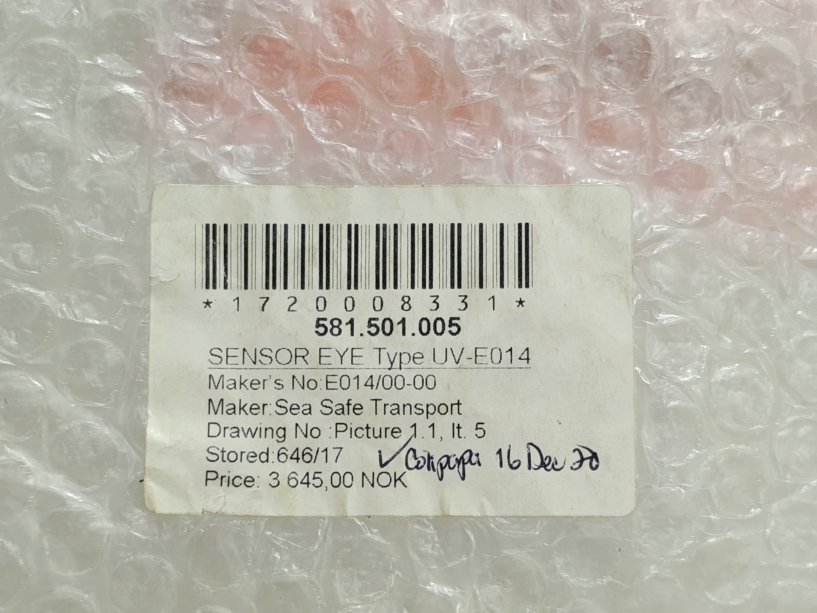 Phoenix Contact 1576465 M12 Female 5-Pin Cable 2.95m PUR SENSOR EYE UV-E014