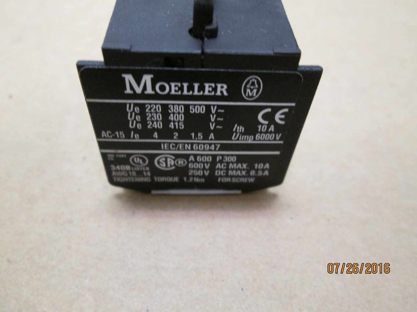 NEW OTHER, MOELLER 22DILEM, AUXILLIARY CONTACT BLOCK, 2 NO/2NC.