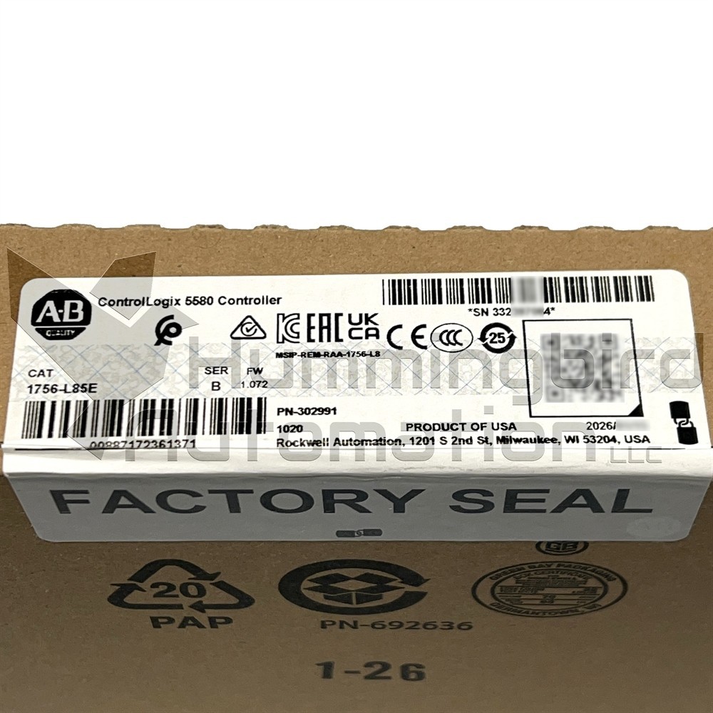 2026 Allen Bradley 1756-L85E /B SEALED ControlLogix 40MB Controller Surplus USA