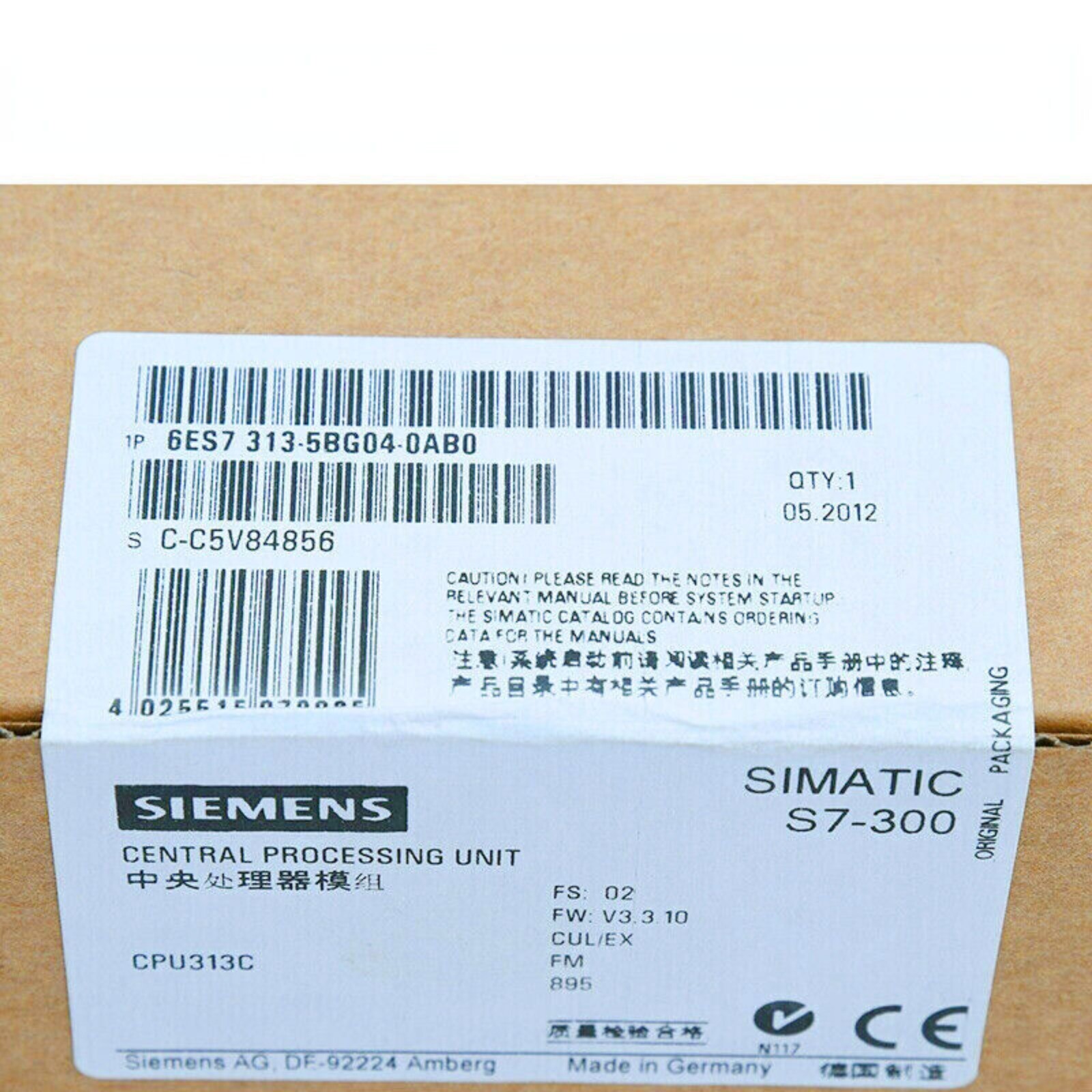 New Siemens 6ES7313-5BG04-0AB0 6ES7 313-5BG04-0AB0 US FREE TAX