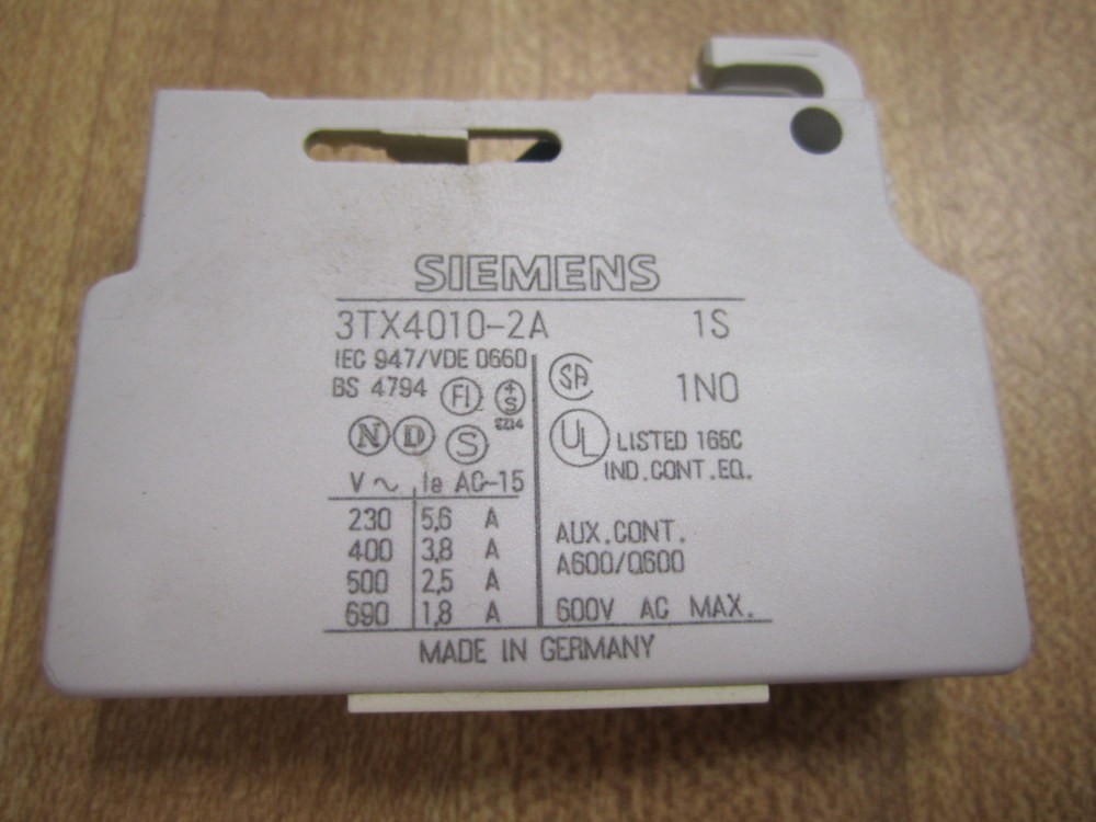 Siemens 3TX4010-2A Aux. Contact Block 3TX40102A
