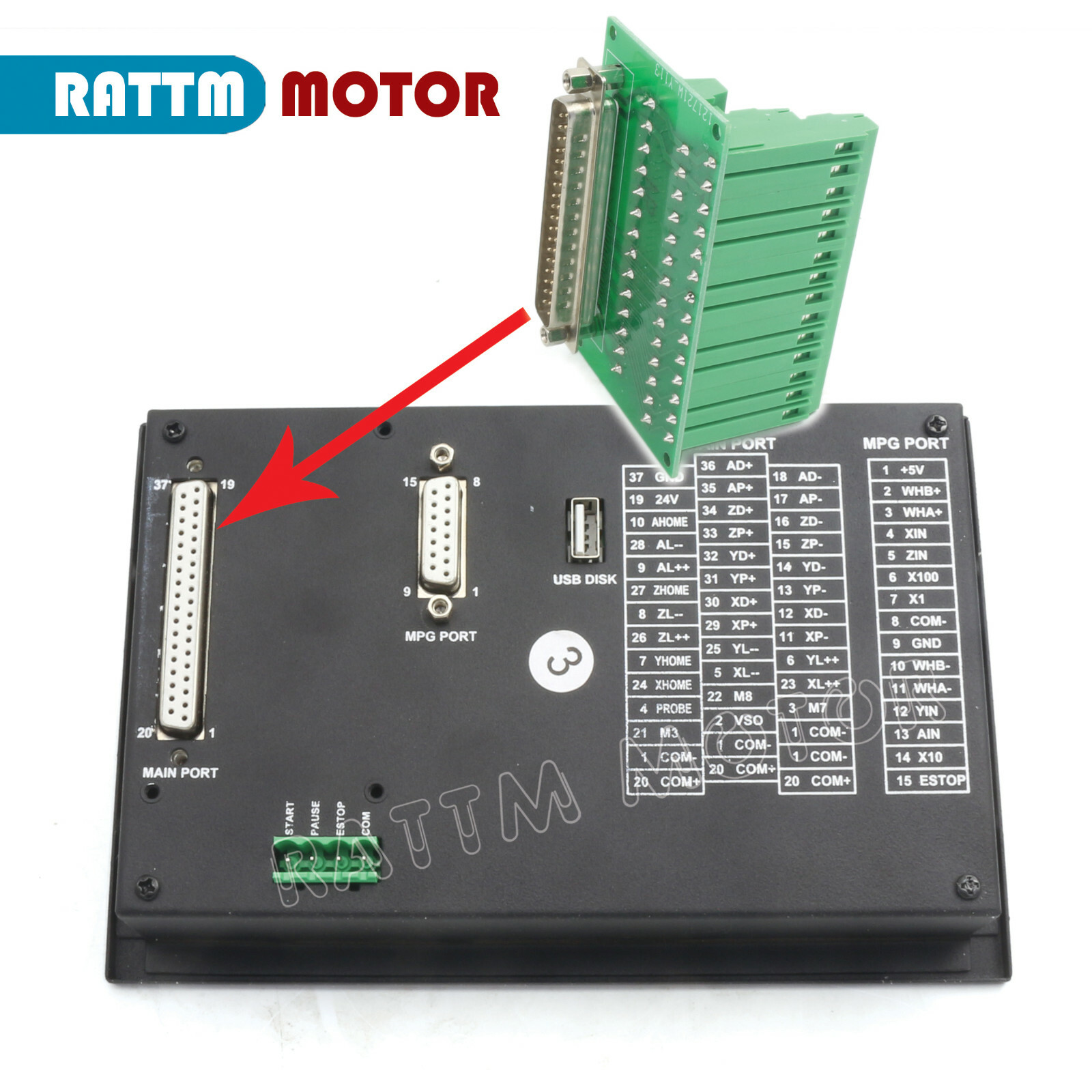 「US」DDCSV3.1 CNC Controller 4 Axis Offline Motion Control PLC + 24V Power Supply