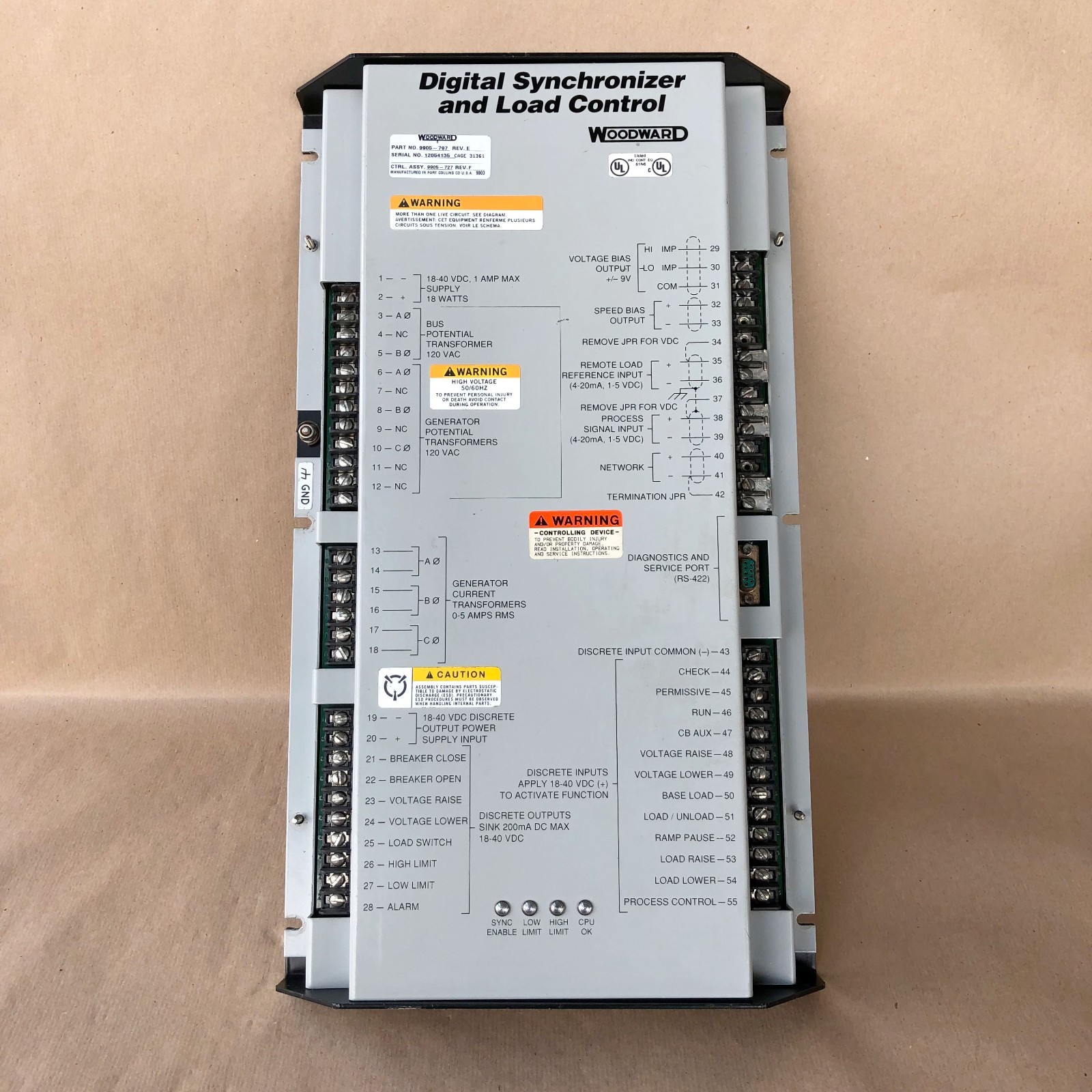 WOODWARD DIGITAL SYNCHRONIZER AND LOAD CONTROL 9905-797