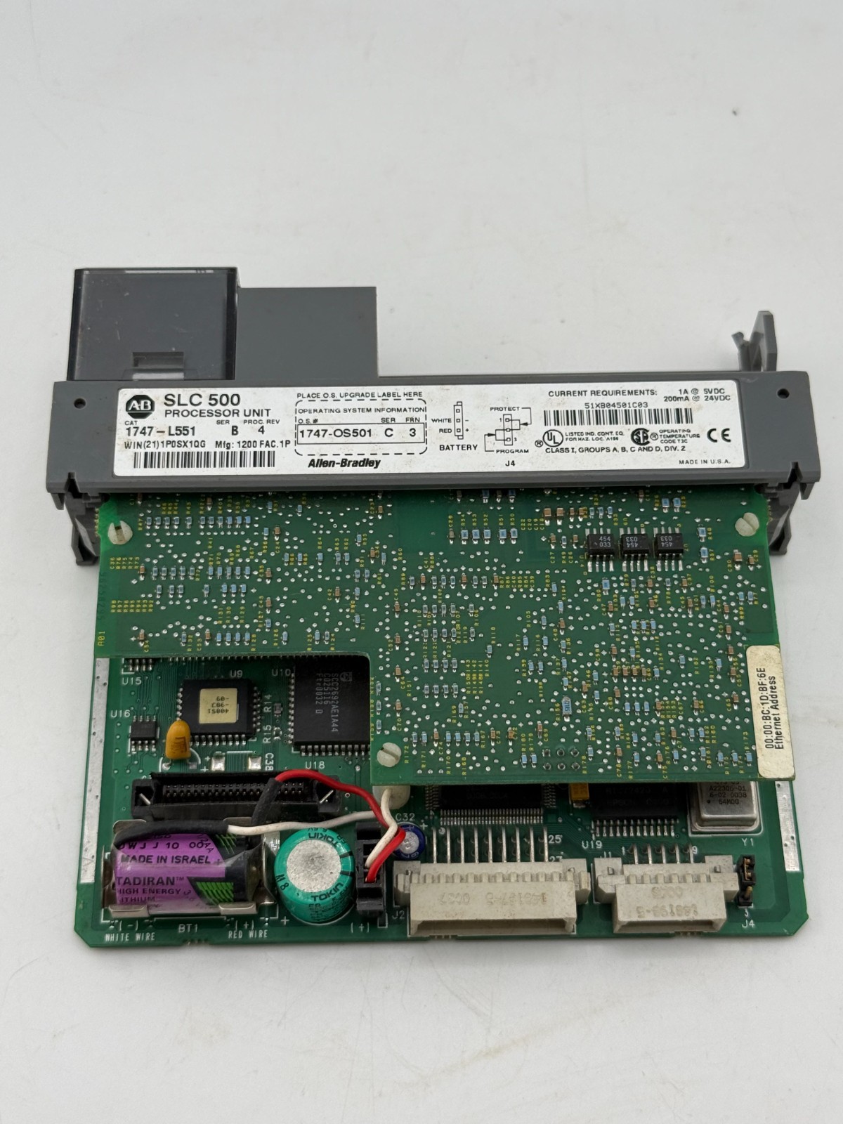 ALLEN BRADLEY 1747-L551 SLC 500 PROCESSOR UNIT CPU SER. B REV. 4