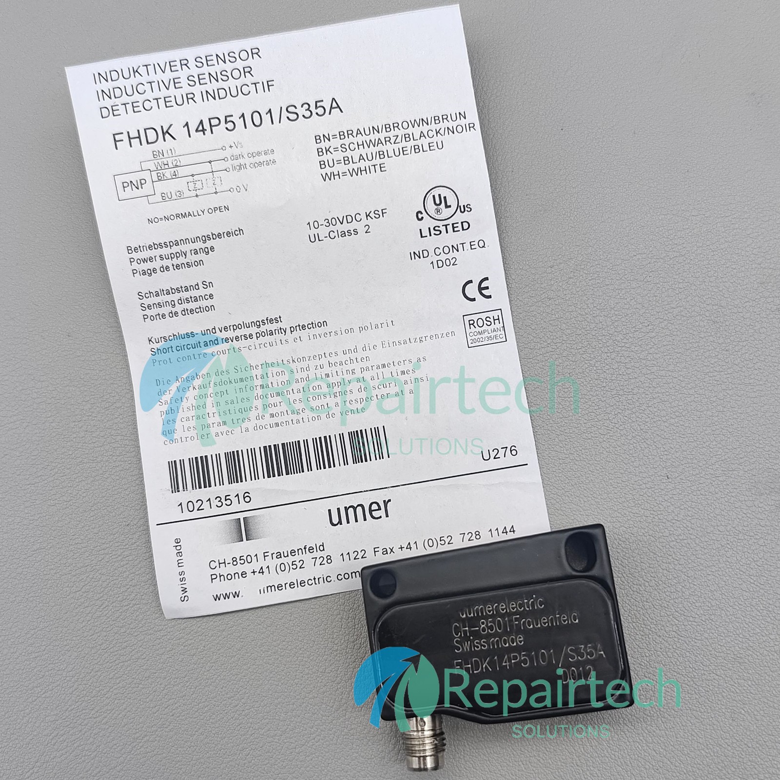 NEW Diffuse Photoelectric Sensor FHDK14P5101/S35A For Baumer FHDK 14P5101/S35A