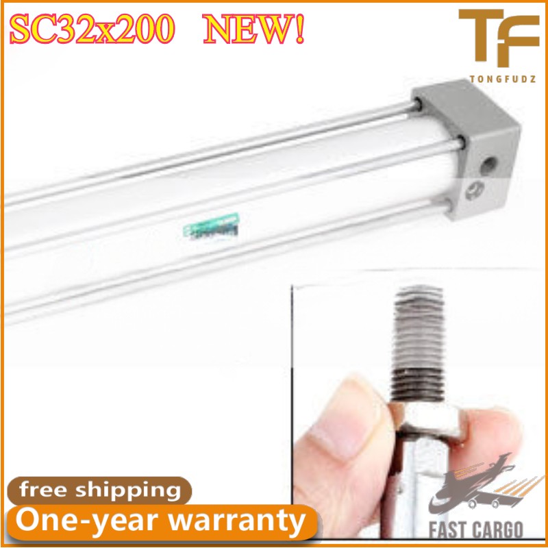 Double Acting Aluminum Alloy Pneumatic Air Cylinder 32mm X200 Mm 1MPa SC32x200##