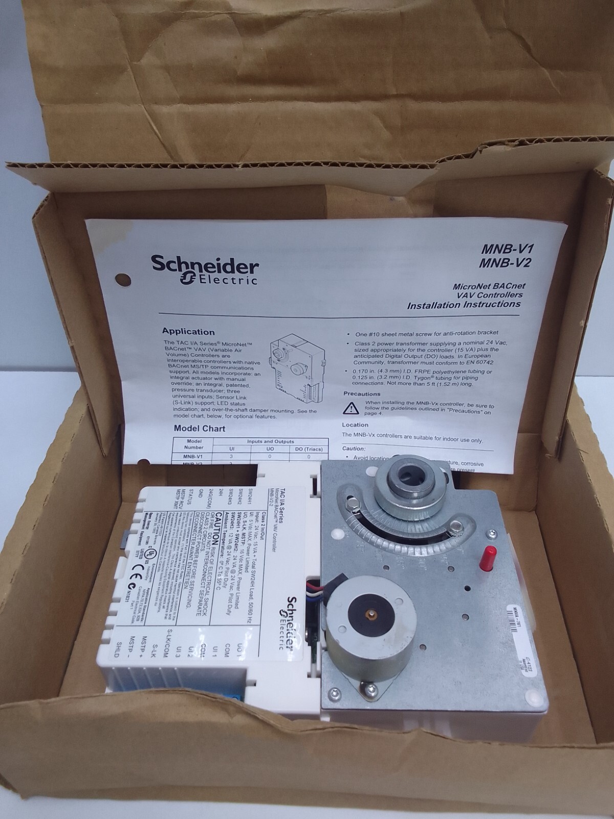SCHNEIDER ELECTRIC MNB-V2-2 I/A SERIES MICRONET BACNET VAV CONTROLLER