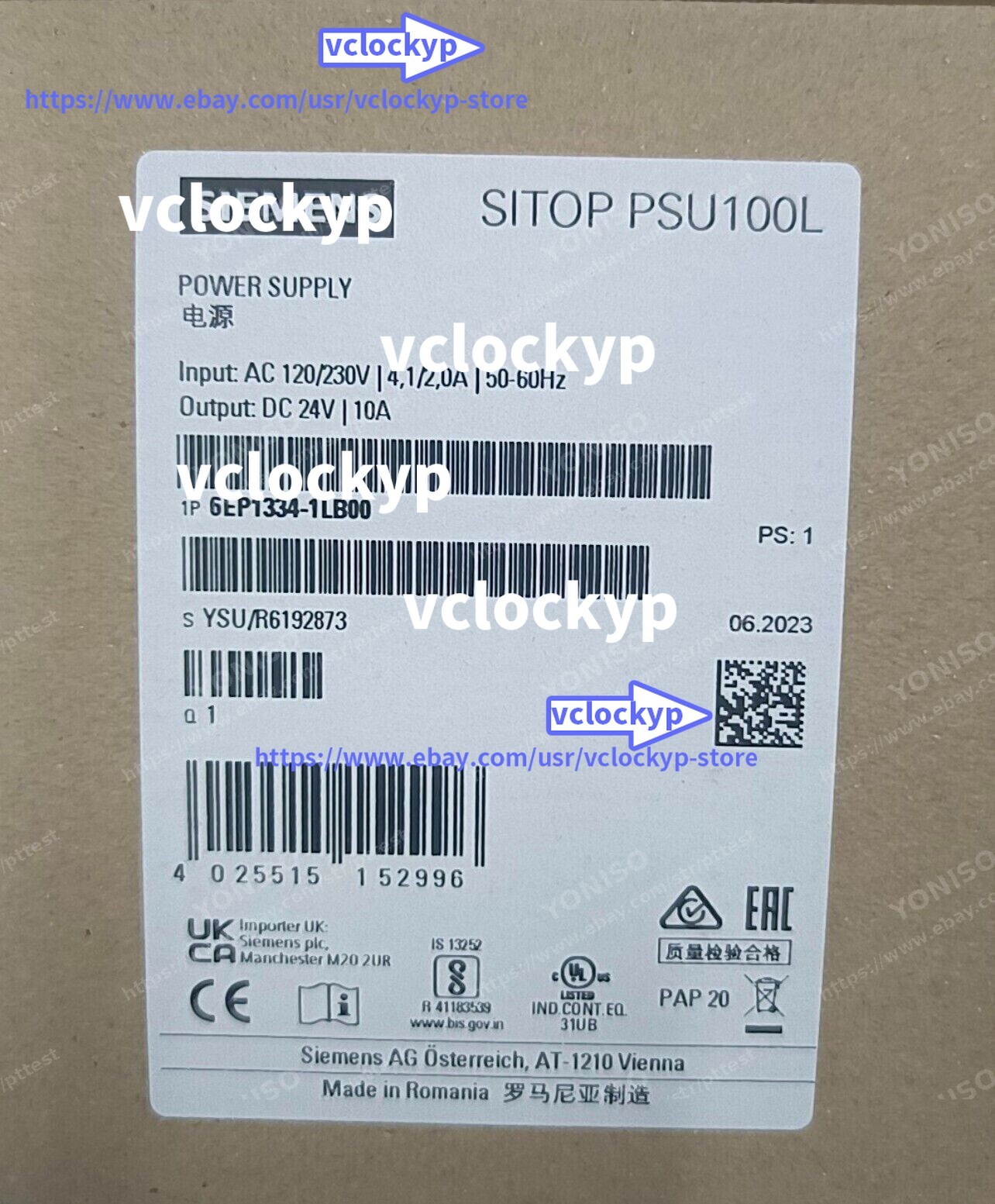 6EP1334-1LB00 NEW SIEMENS SITOP PSU100L 24 V10 A Stabilized Power supply Module#