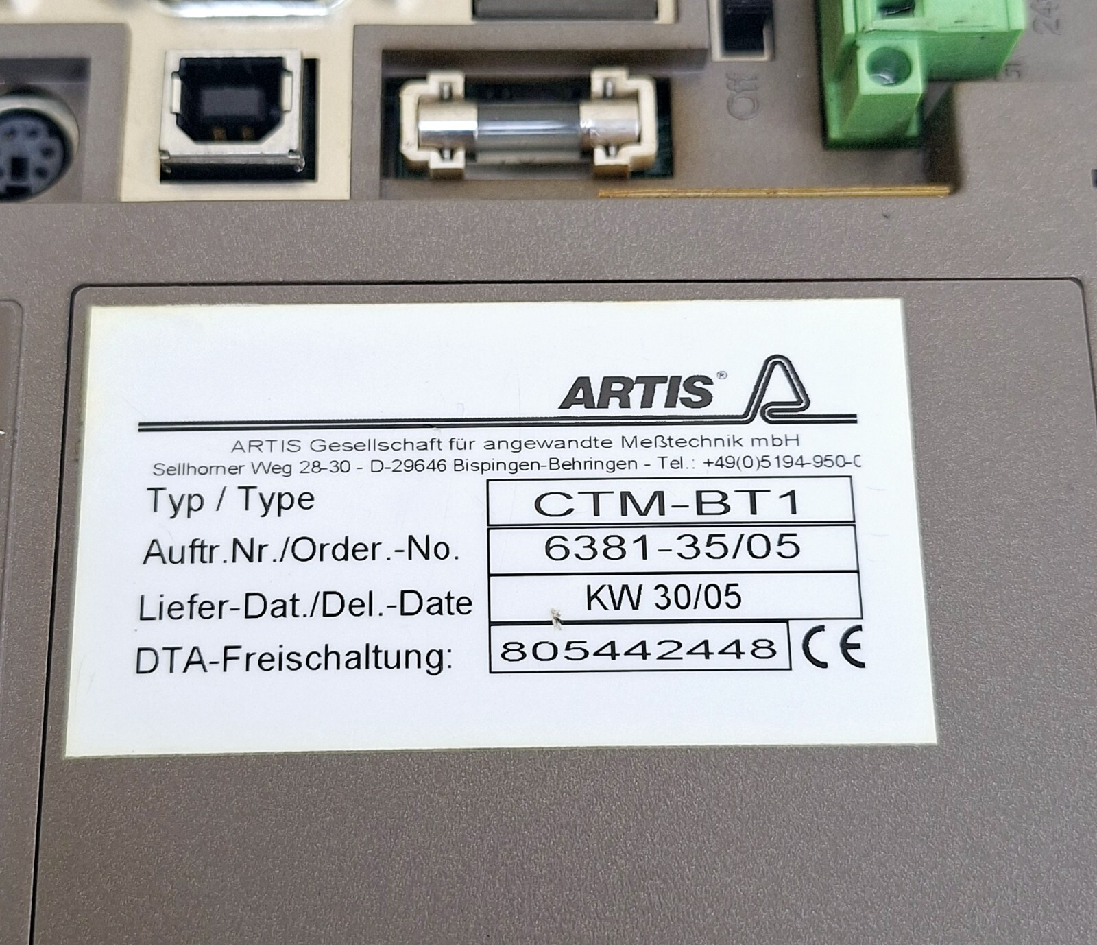 Artis CTM-BT1 / 805442448 Operator Interface Panel