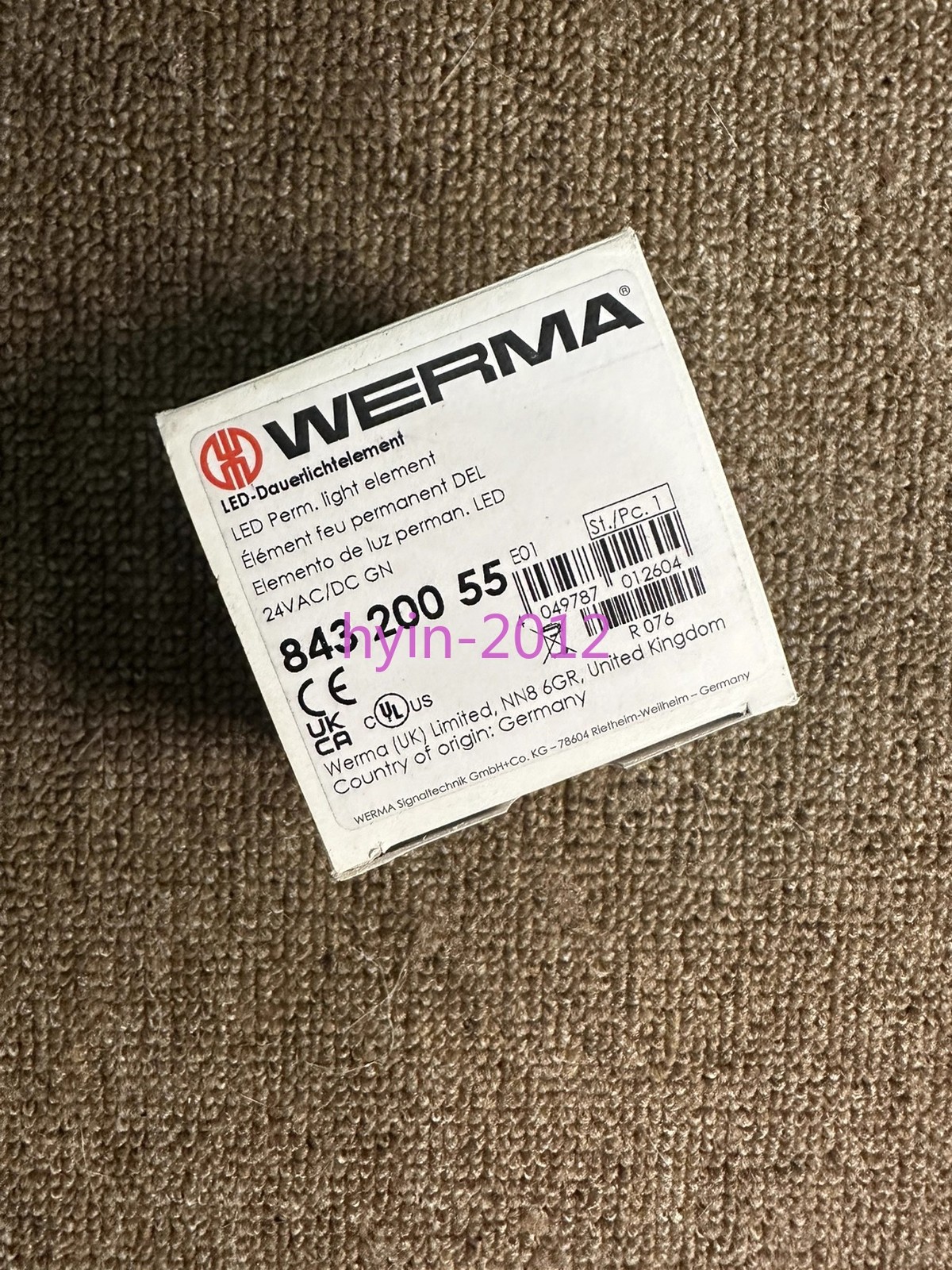 1Pcs New WERMA green signal light 843.200.55