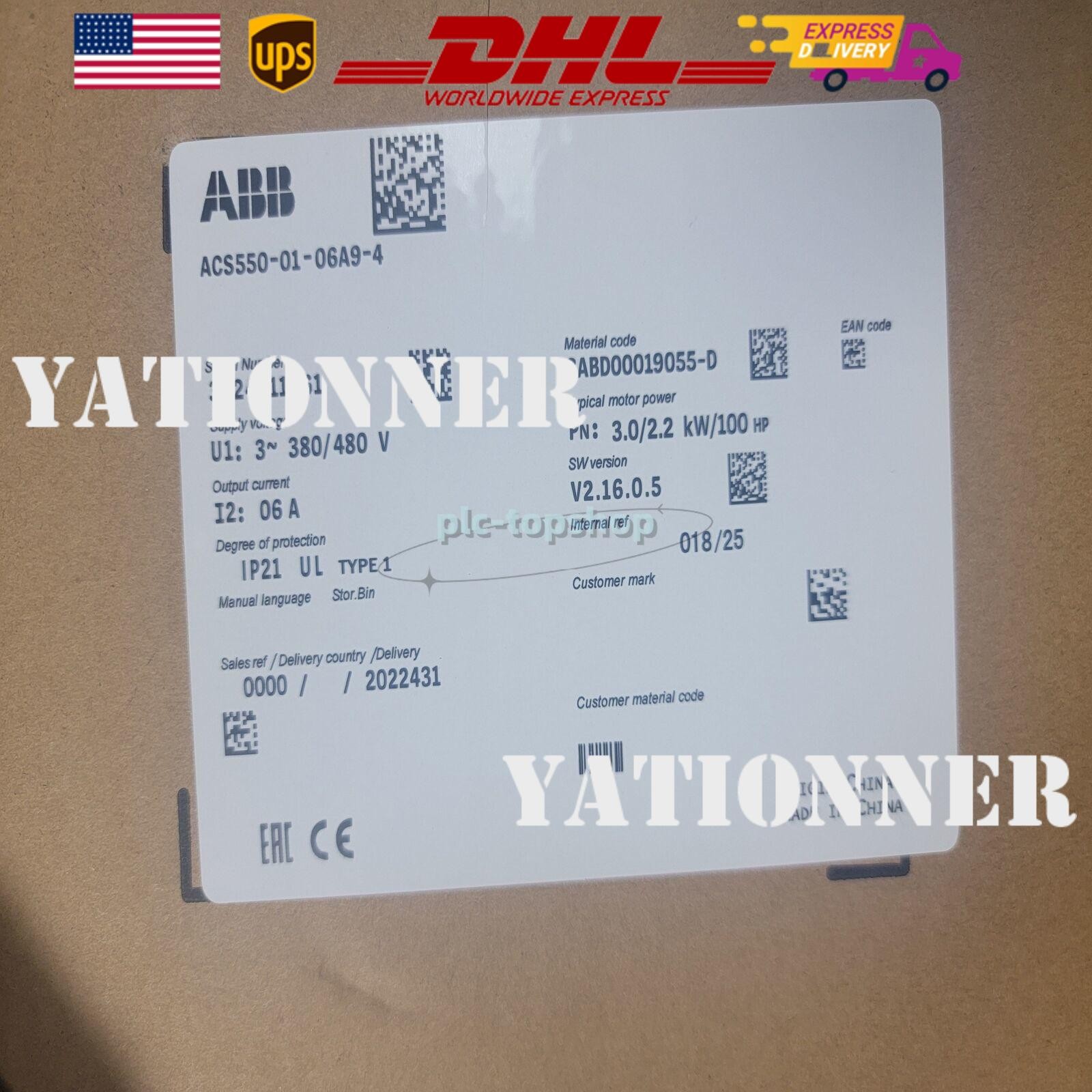 ABB New in Box ACS550-01-06A9-4 ABB Inverter 380V 3KW No Keypad STOCK