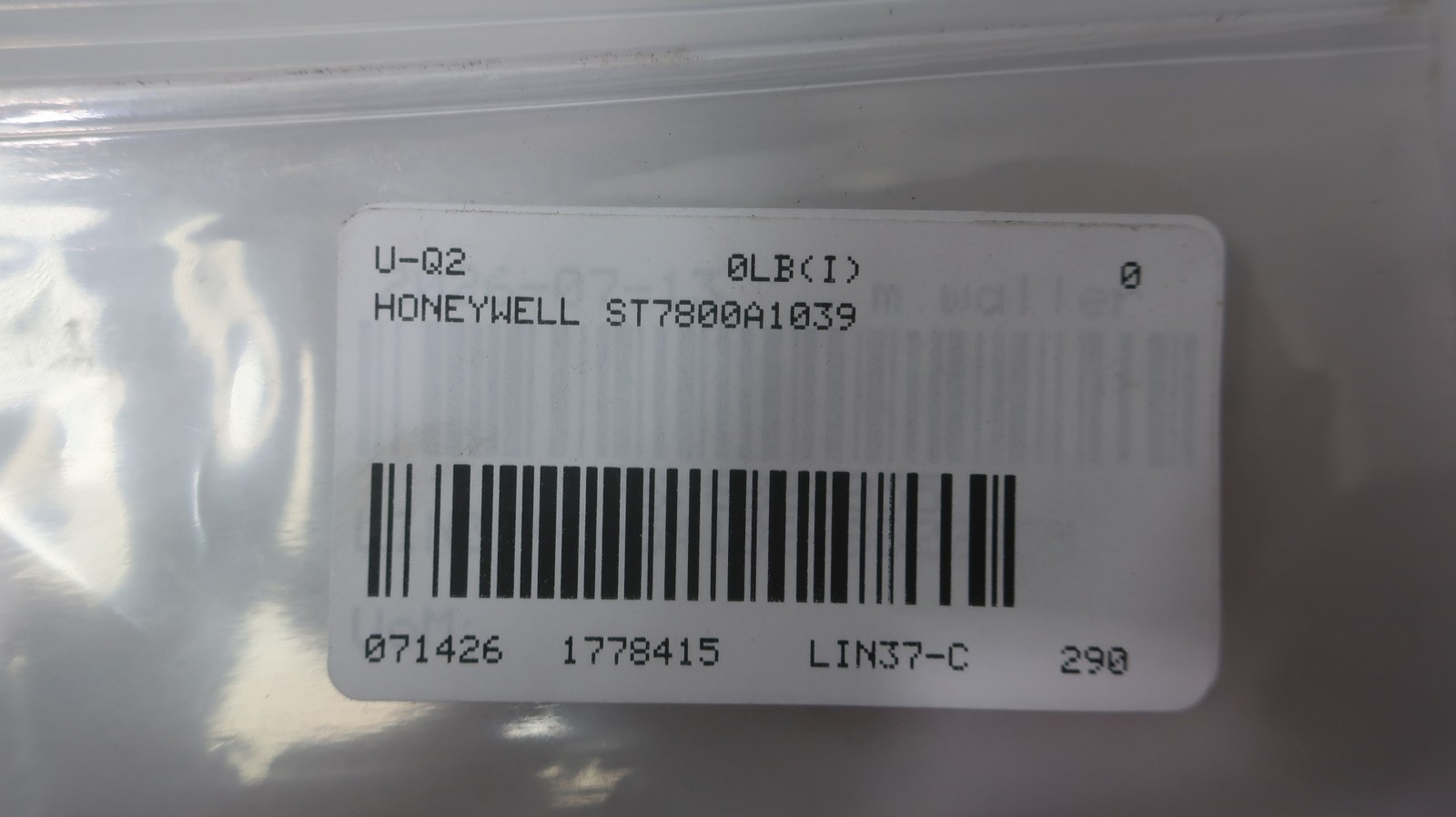 Honeywell ST7800A1039 Purge Timer