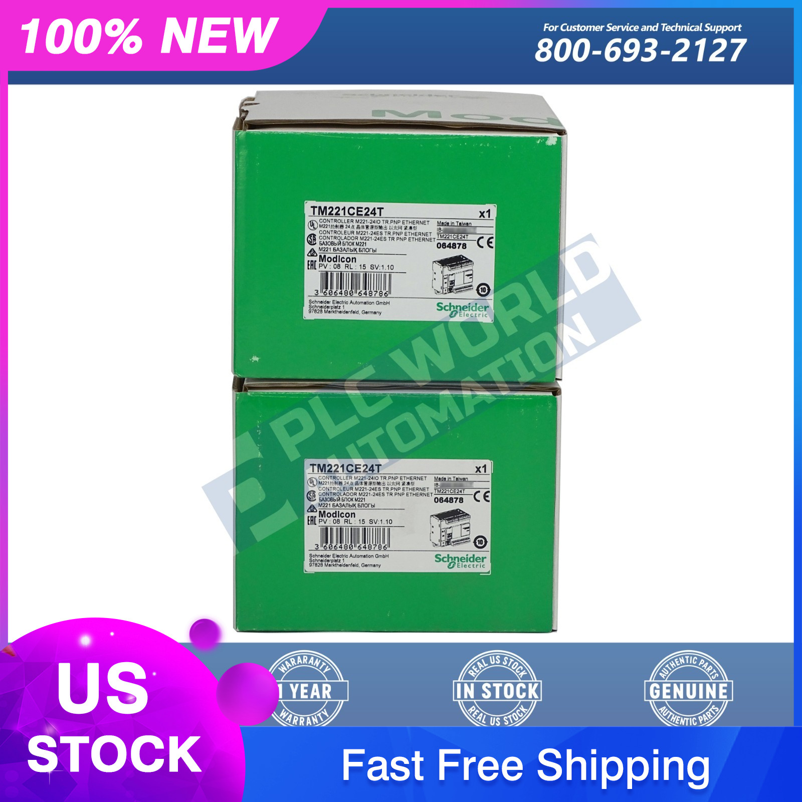 Schneider Electric TM221CE24T Modicon M221 Controller, 24 I/O Ethernet Brand New