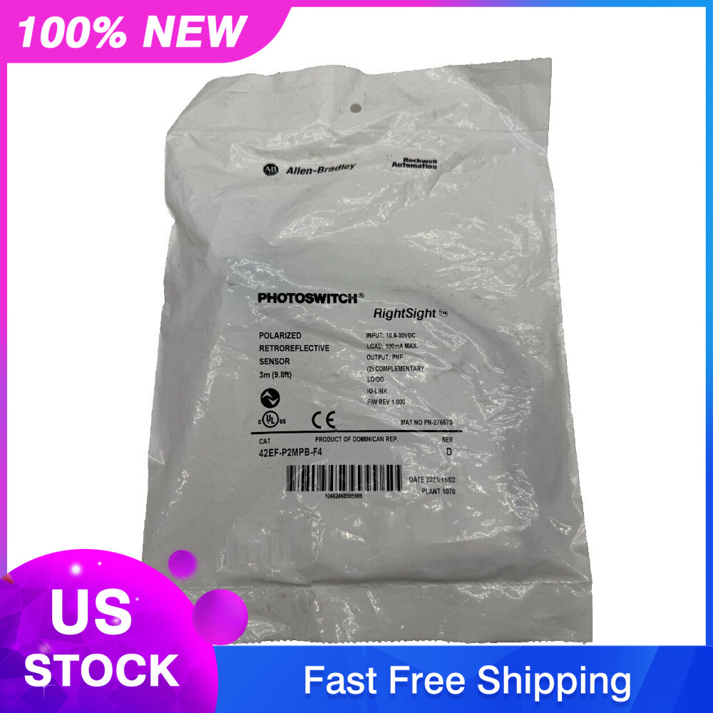 NEW AB 42EF-P2MPB-F4 Photoelectric Sensor 42EFP2MPBF4 Allen-Bradley US Free Tax