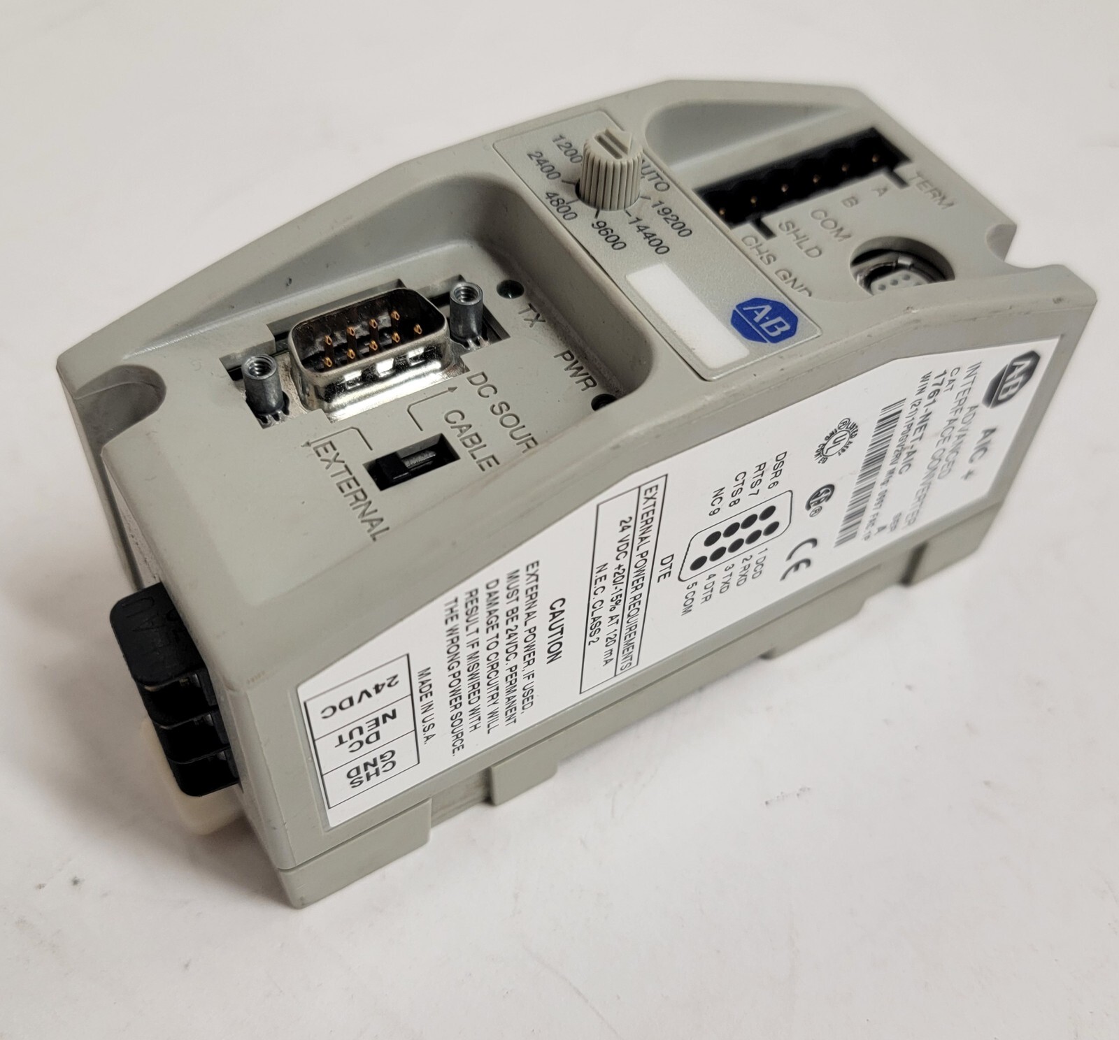 ALLEN BRADLEY ADVANCED INTERFACE CONVERTER 1761-NET-AIC.