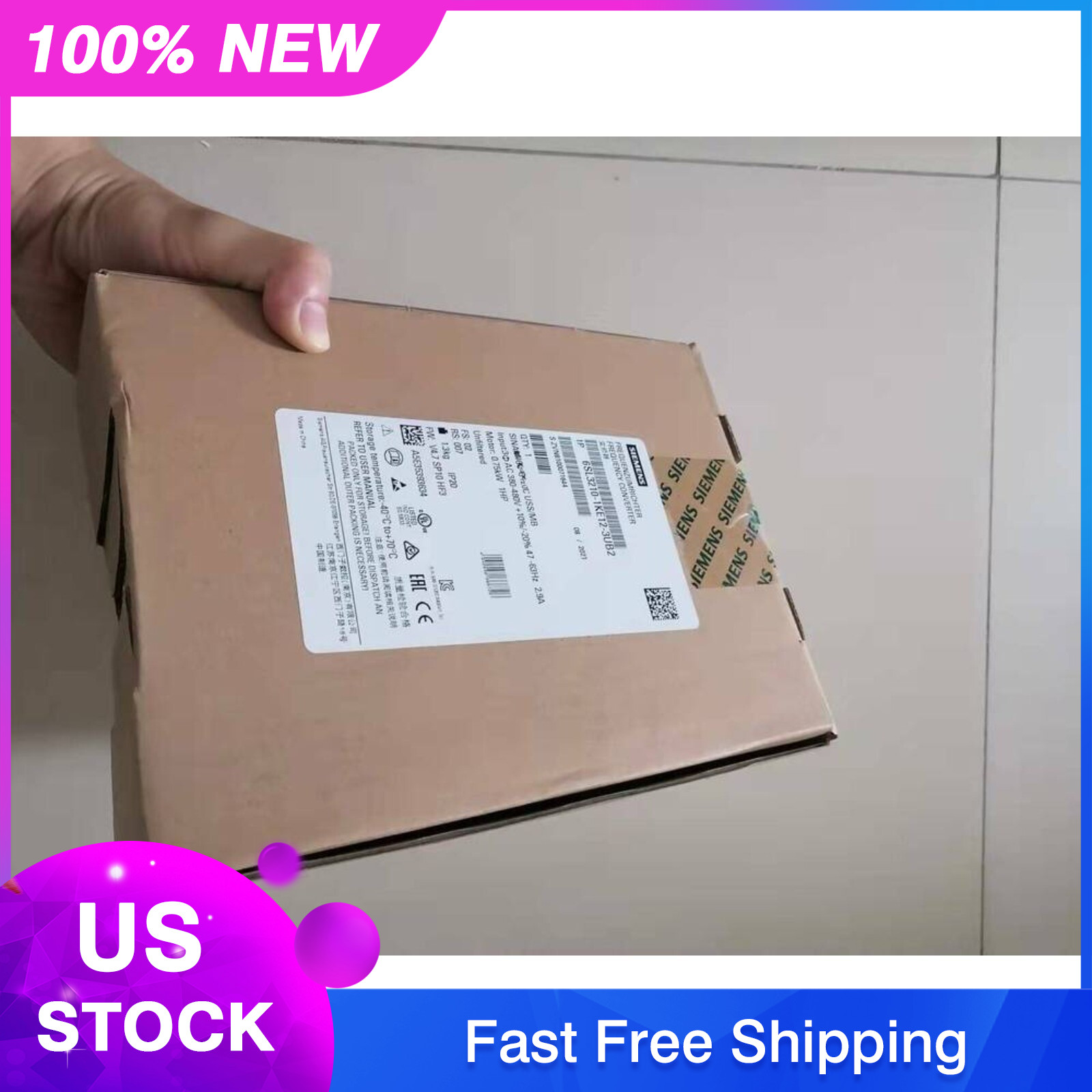 New Siemens 6SL3210-1KE12-3UB2 6SL3 210-1KE12-3UB2 G120C RATED POWER 0,75KW