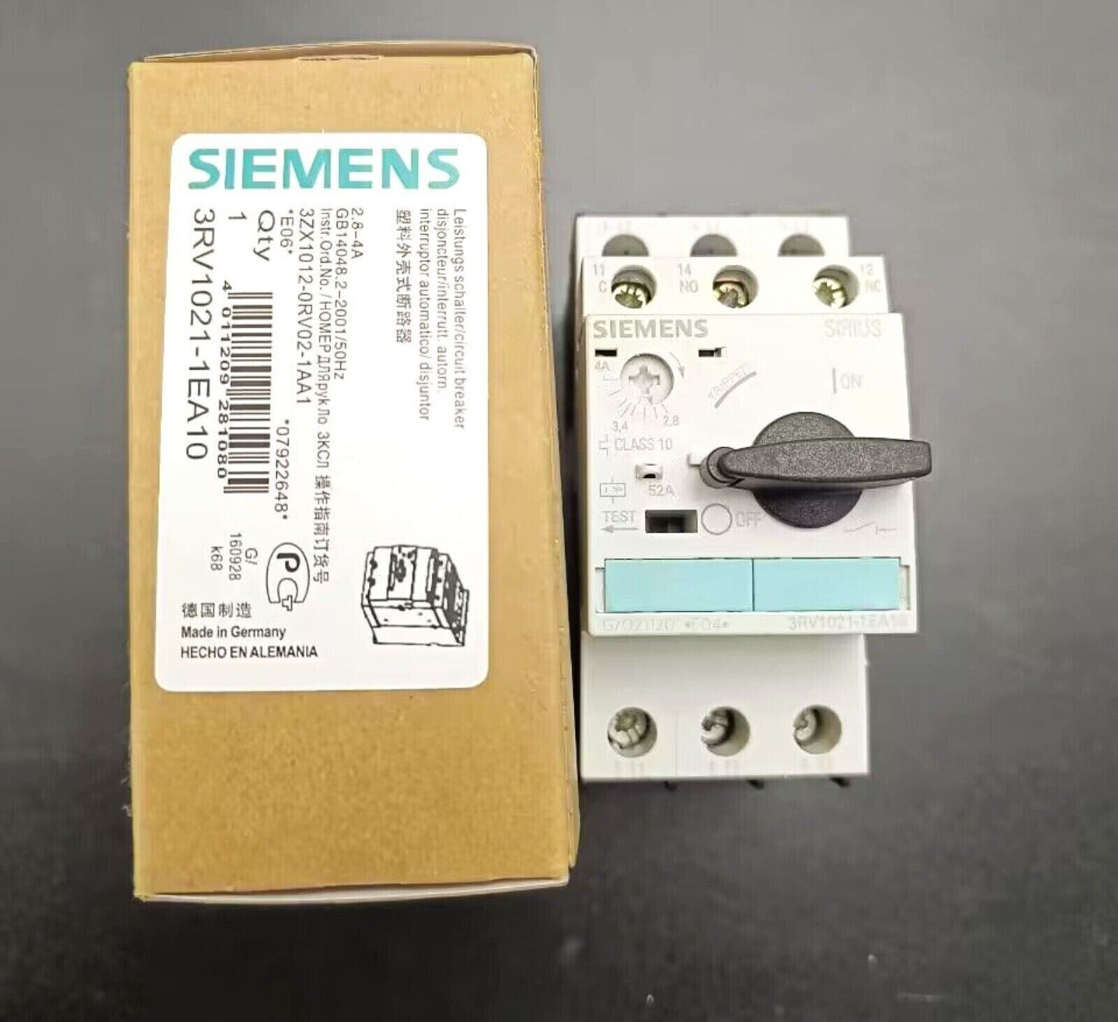 1PCS SIEMENS motor protection circuit breaker 3RV1021-1EA10 Free shipping