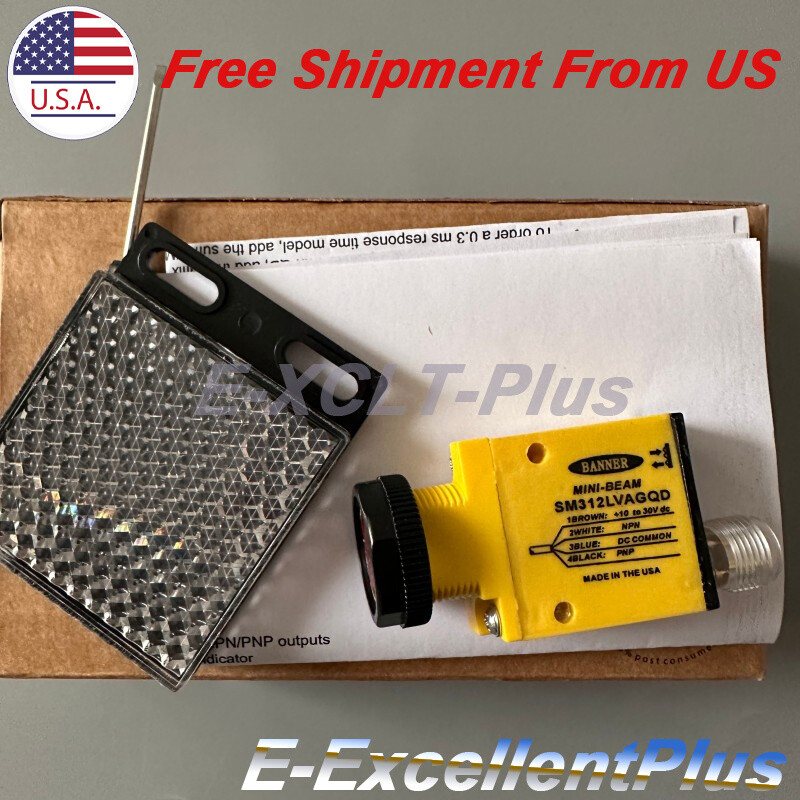 1PCS For Banner SM312LVAGQD Retroreflective Photoelectric Sensor Switch 26913