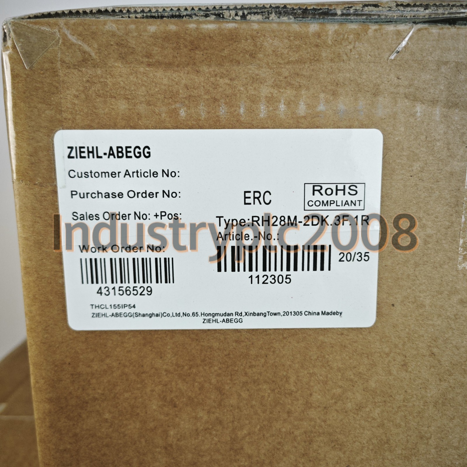 ZIEHL-ABEGG RH28M-2DK.3F.1R 126387 400V 3~ 530/860W Siemes 6ES70 Inverter Fan