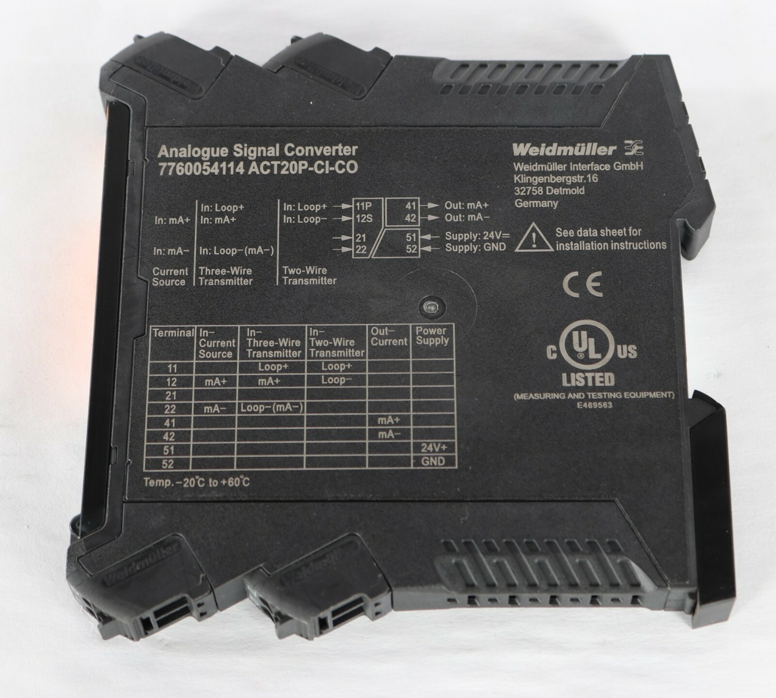 New ACT20P-CI-CO – 7760054114 Weidmuller Interface Analog Signal Converter