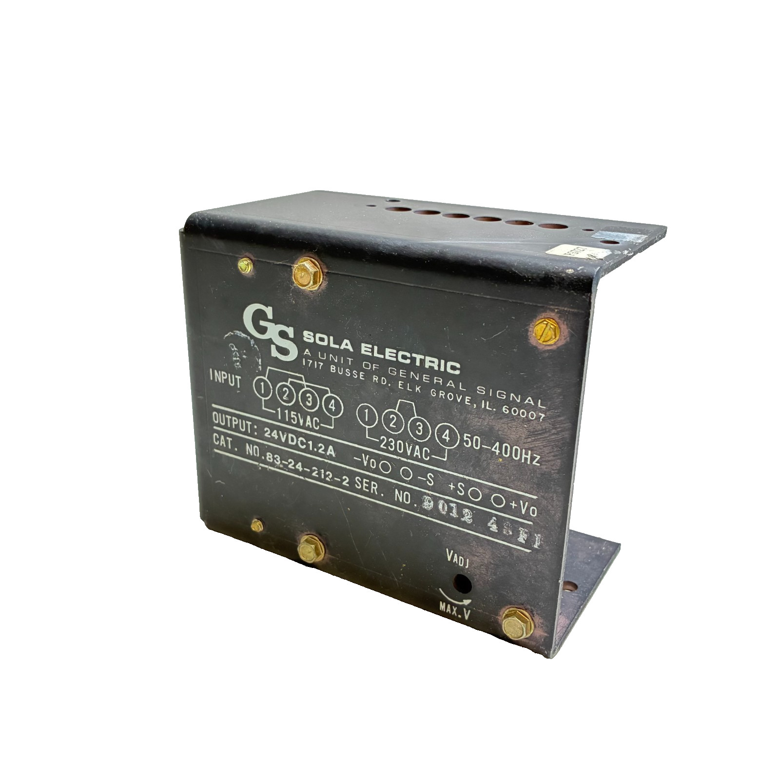 SOLA ELECTRIC 83-24-212-2 POWER SUPPLY 24 VDC 1.2 A 115-230 VAC