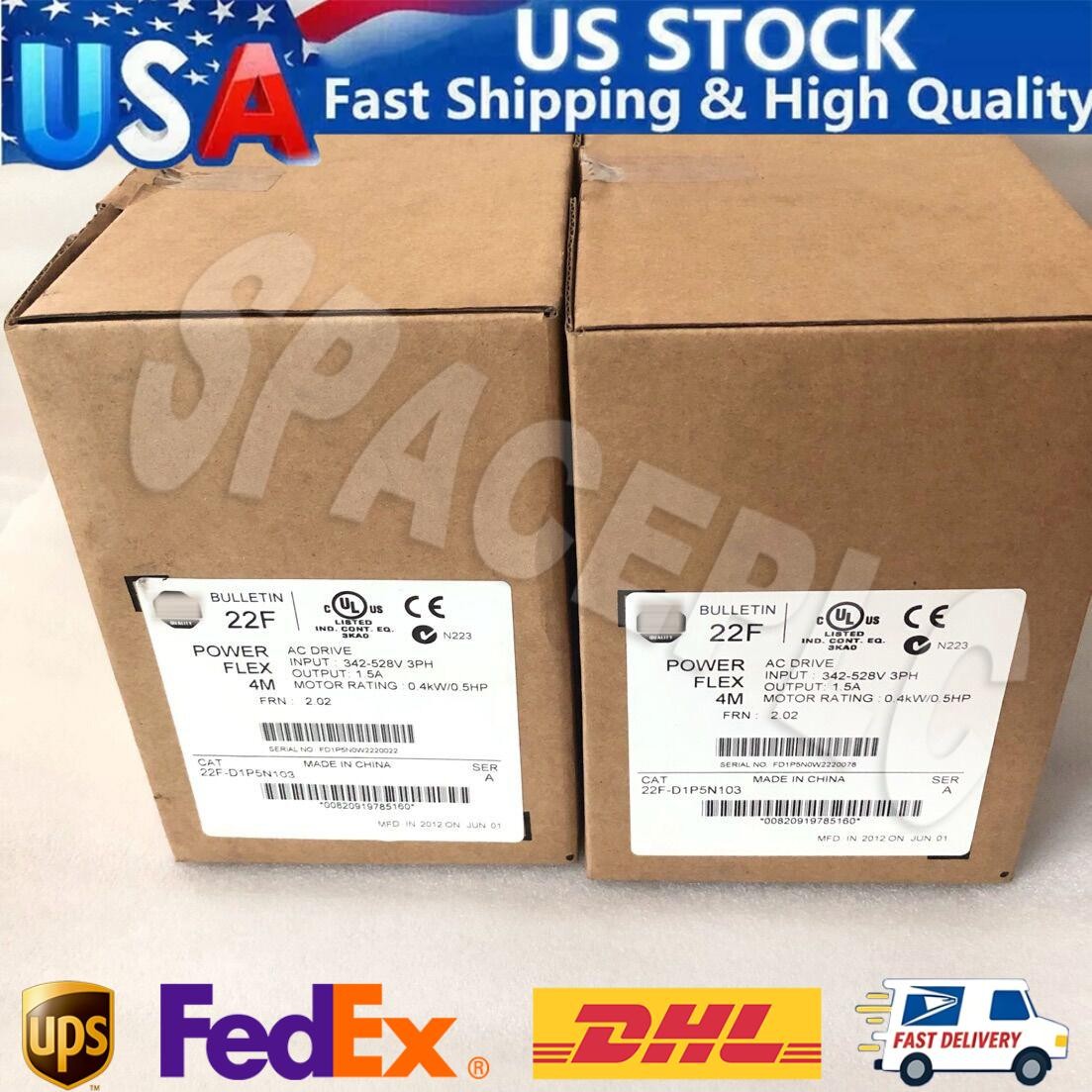 NEW Factory Sealed 22F-D1P5N103 PowerFlex 4M 0.4kW/0.5 HP ship DHL US Free Tax