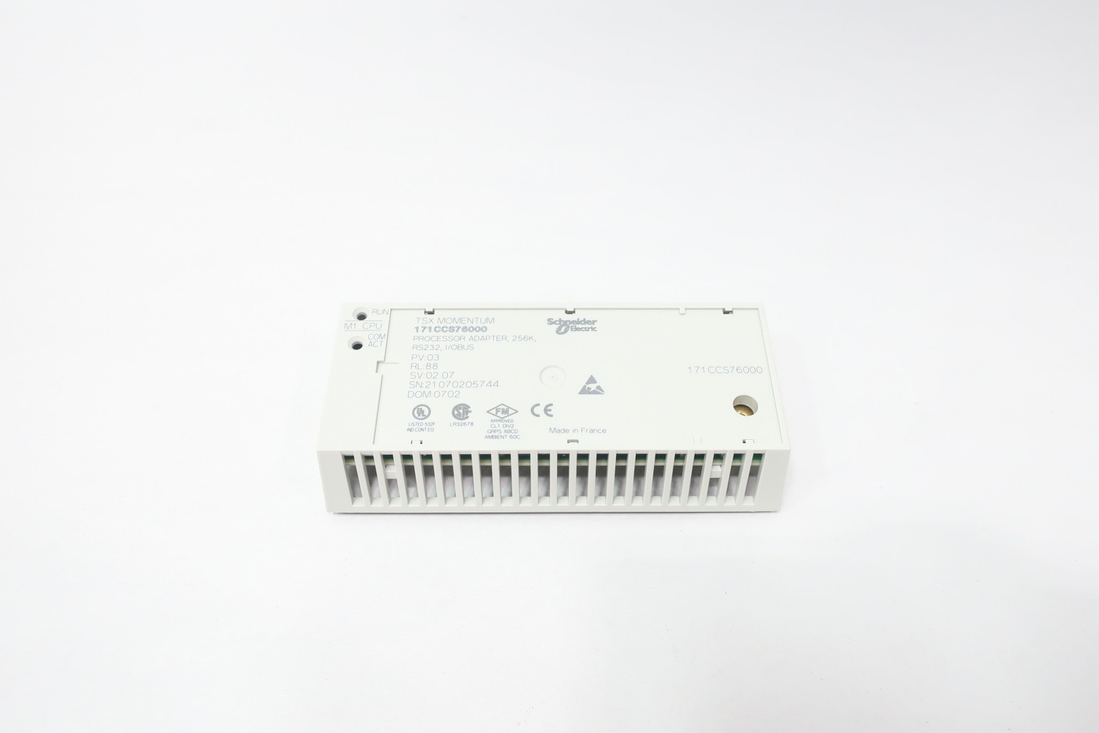 Schneider 171CCS76000 Tsx Momentum Processor Adapter Module 256k Rs232 I/obus