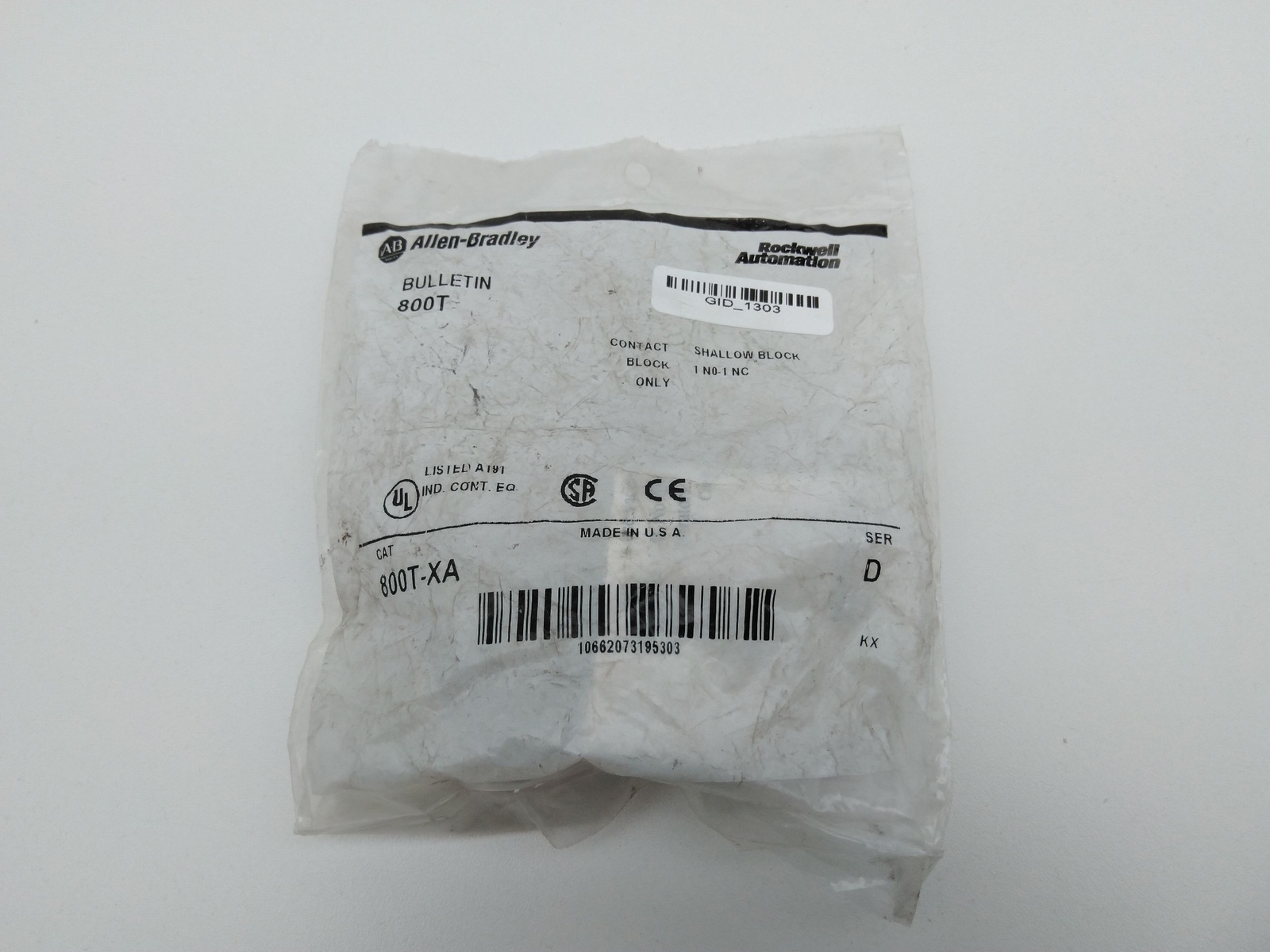 Allen-Bradley 800T-XA Ser D Contact Block