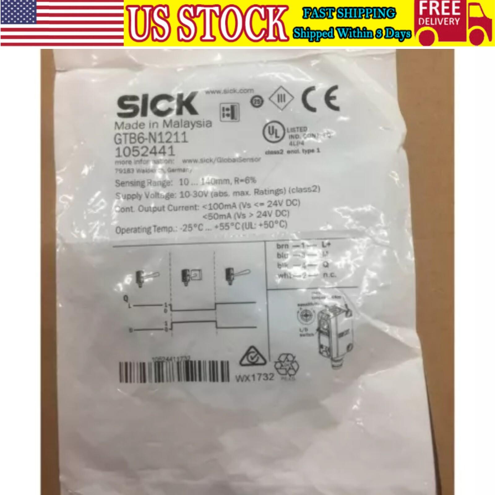New Sick GTB6N1211 1052441 GTB6-N1211 Photoelectric Sensor