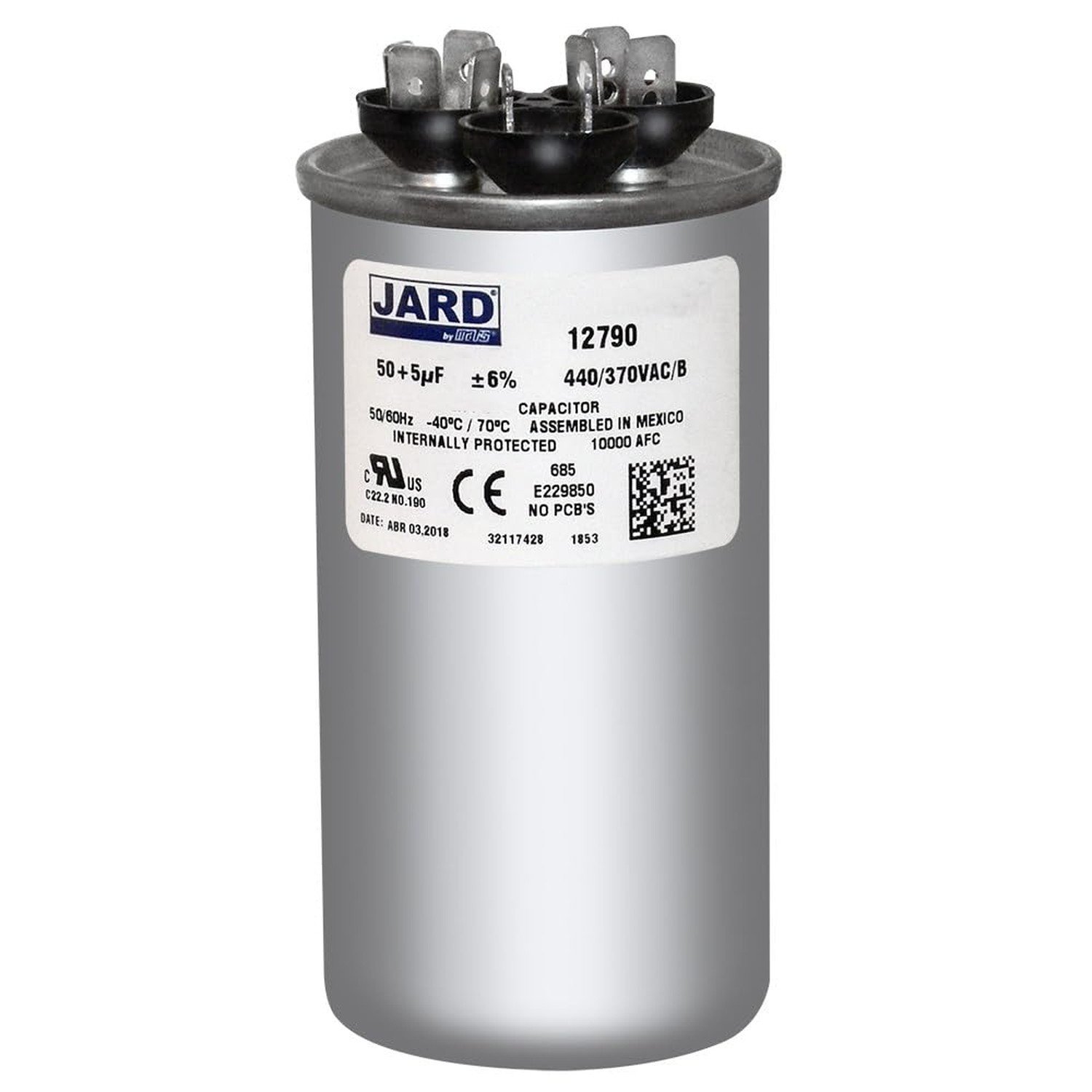 50 + 5 x 370/440 VAC Round Dual Run Capacitor by # 12790
