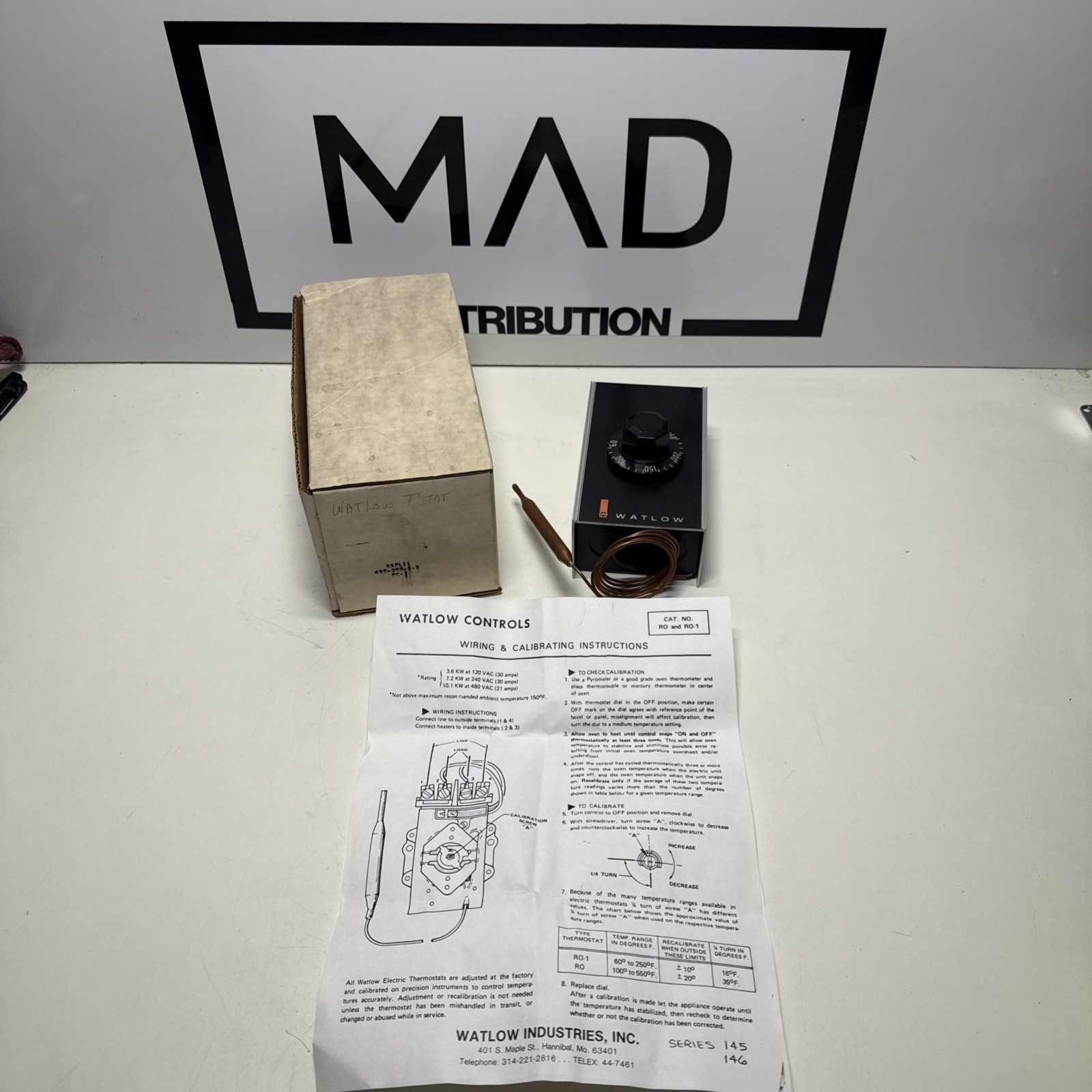 Watlow Bulb and Capillary Thermostat 5SPL11, 60-250 Degrees