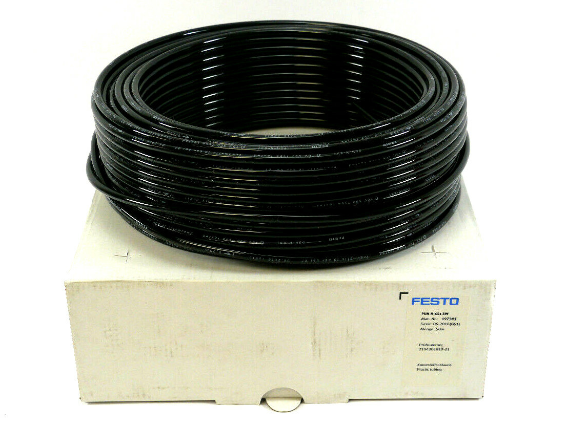 One For FESTO PUN-H-6X1-SW 197391 Plastic Tube Black 50M Fast Shipping #Z