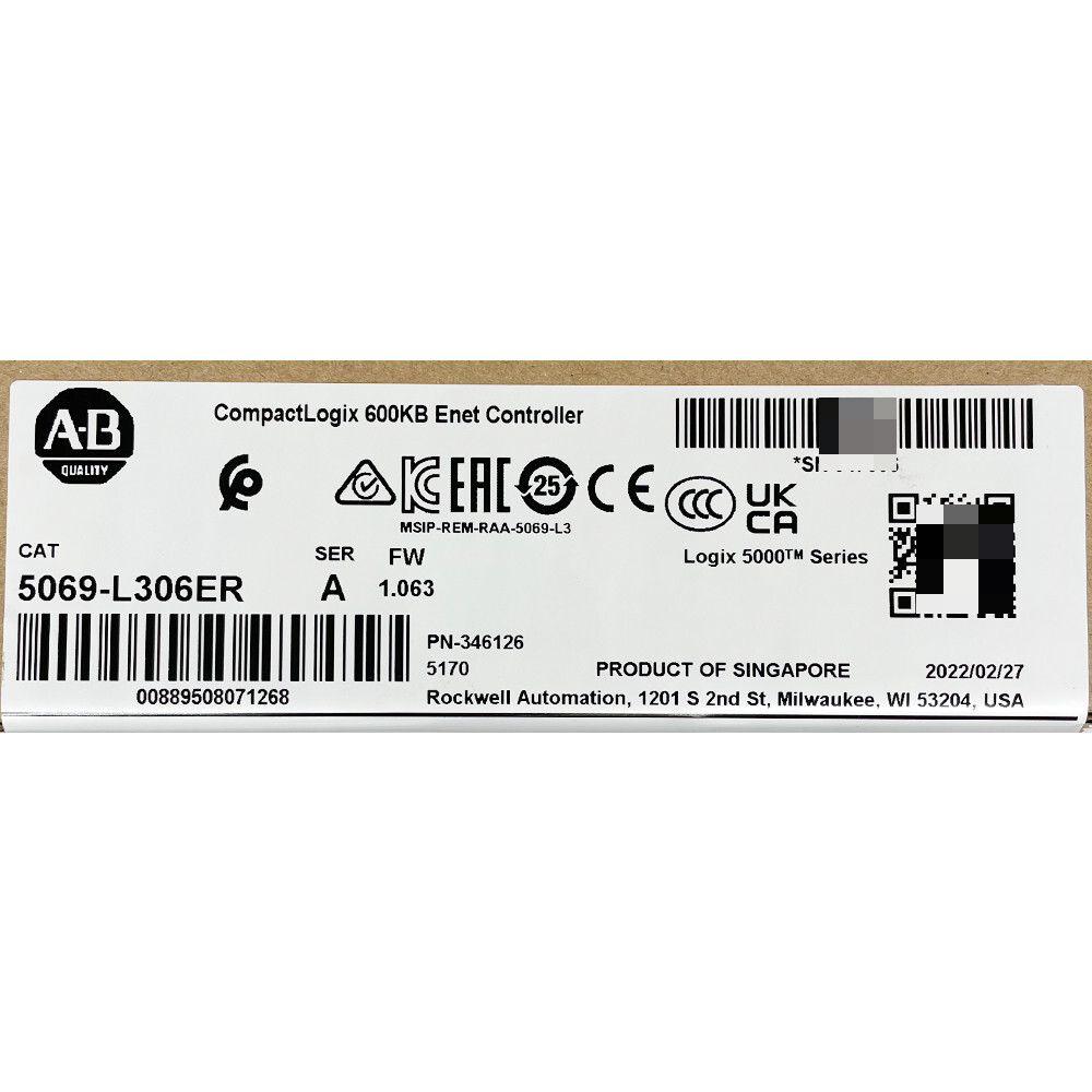Allen-Bradley 5069-L306ER AB 5069L306ER CompactLogix 5380 Controller 600KB