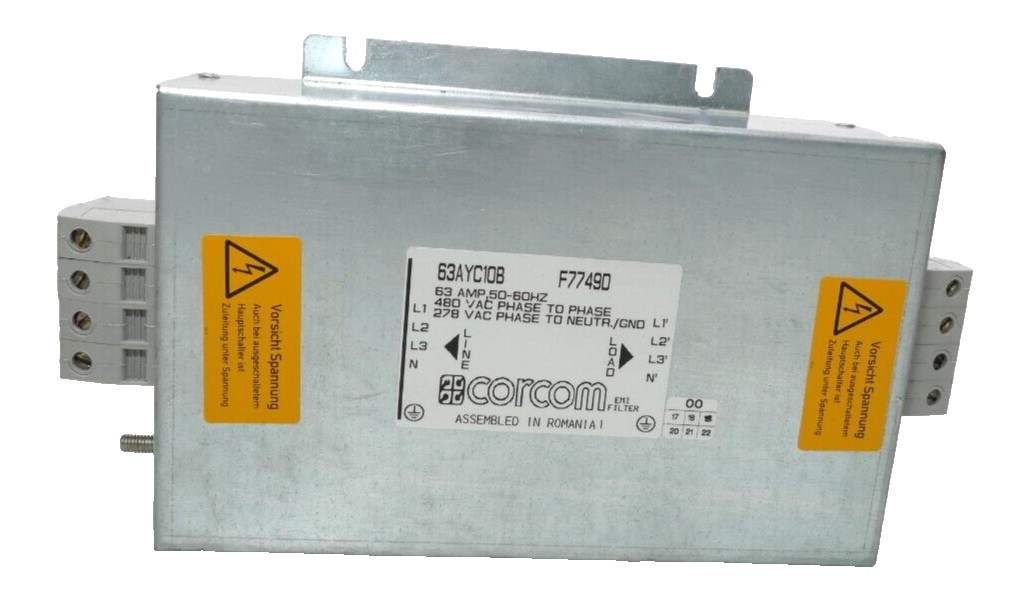 Corcom EMI Filter 63AYC10B | 63 AMP, 50-60Hz | F77490