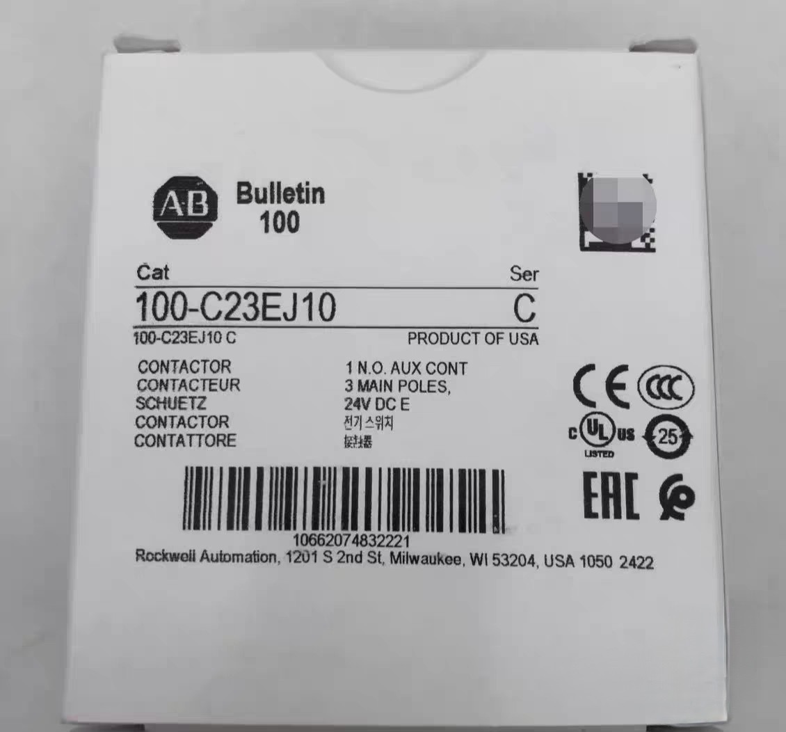 NEW ALLEN-BRADLEY IEC AB 100-C23EJ10 STANDARD CONTACTOR 23 AMP 24VDC US