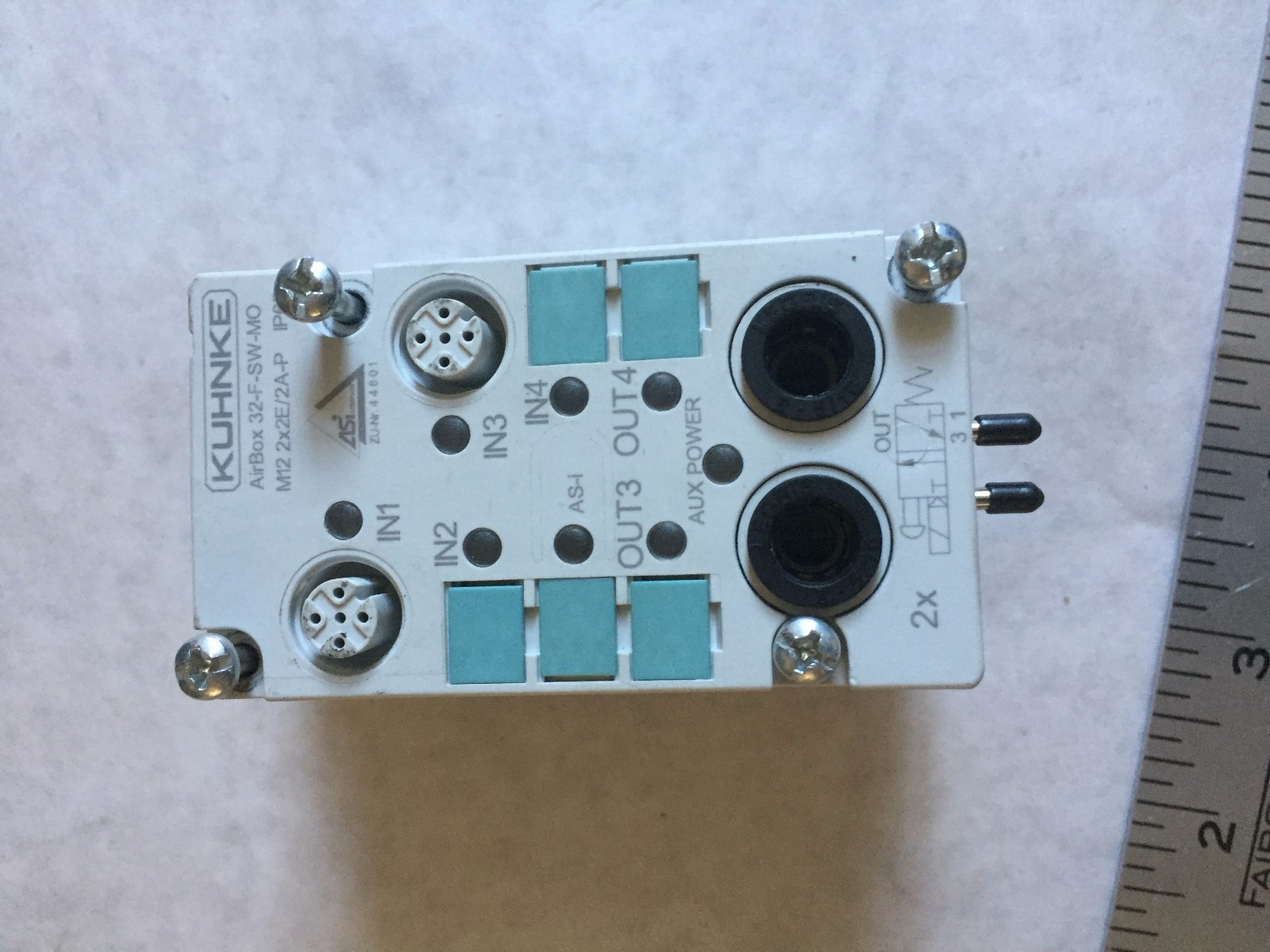 NEW KUHNKE 32-F-SW-MO,AIRBOX KU 32-F-SW-MO,PNEUMATIC SENSOR,M12 2X2E/2A-P,BJ