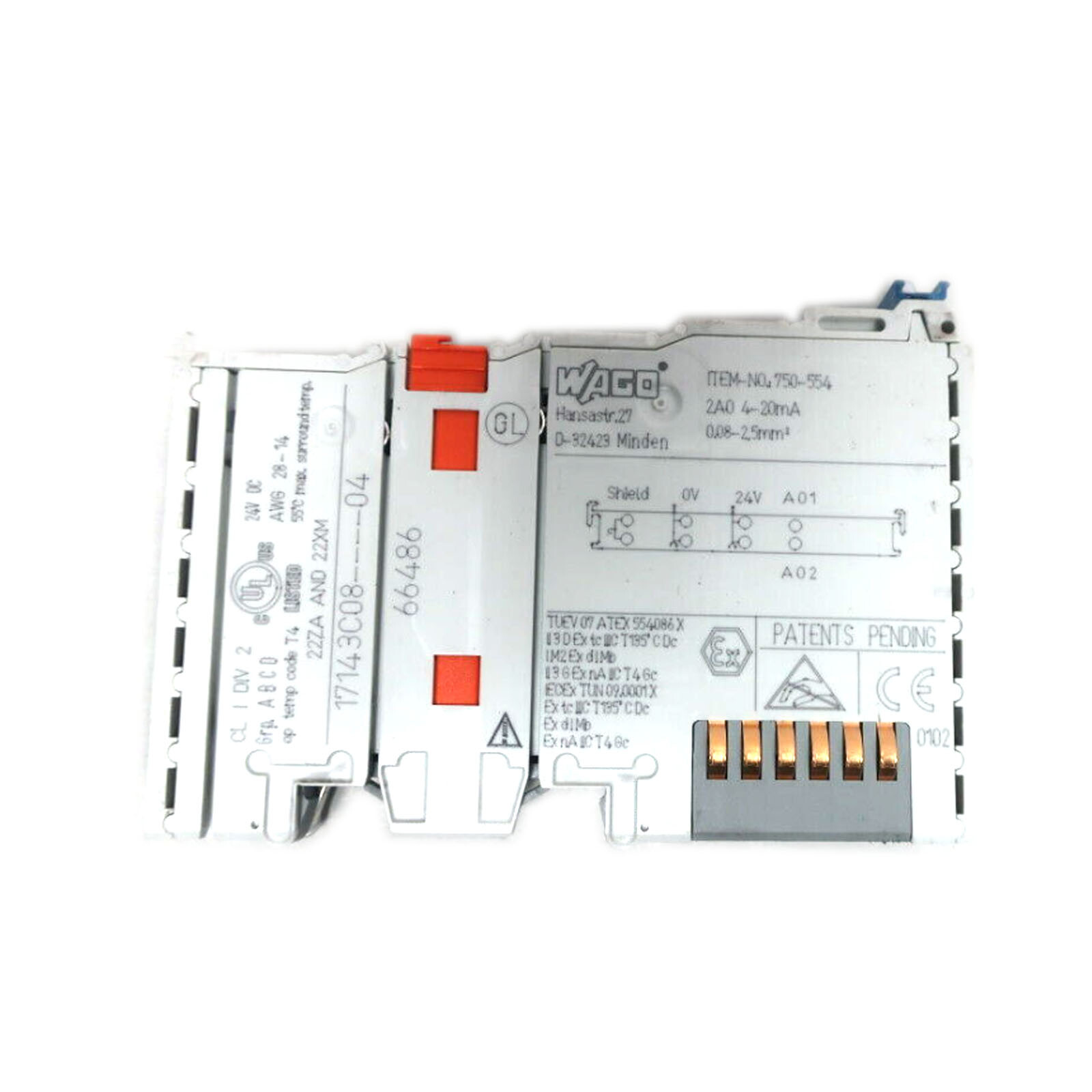 New Wago 750-554 Analog Output Module 750554