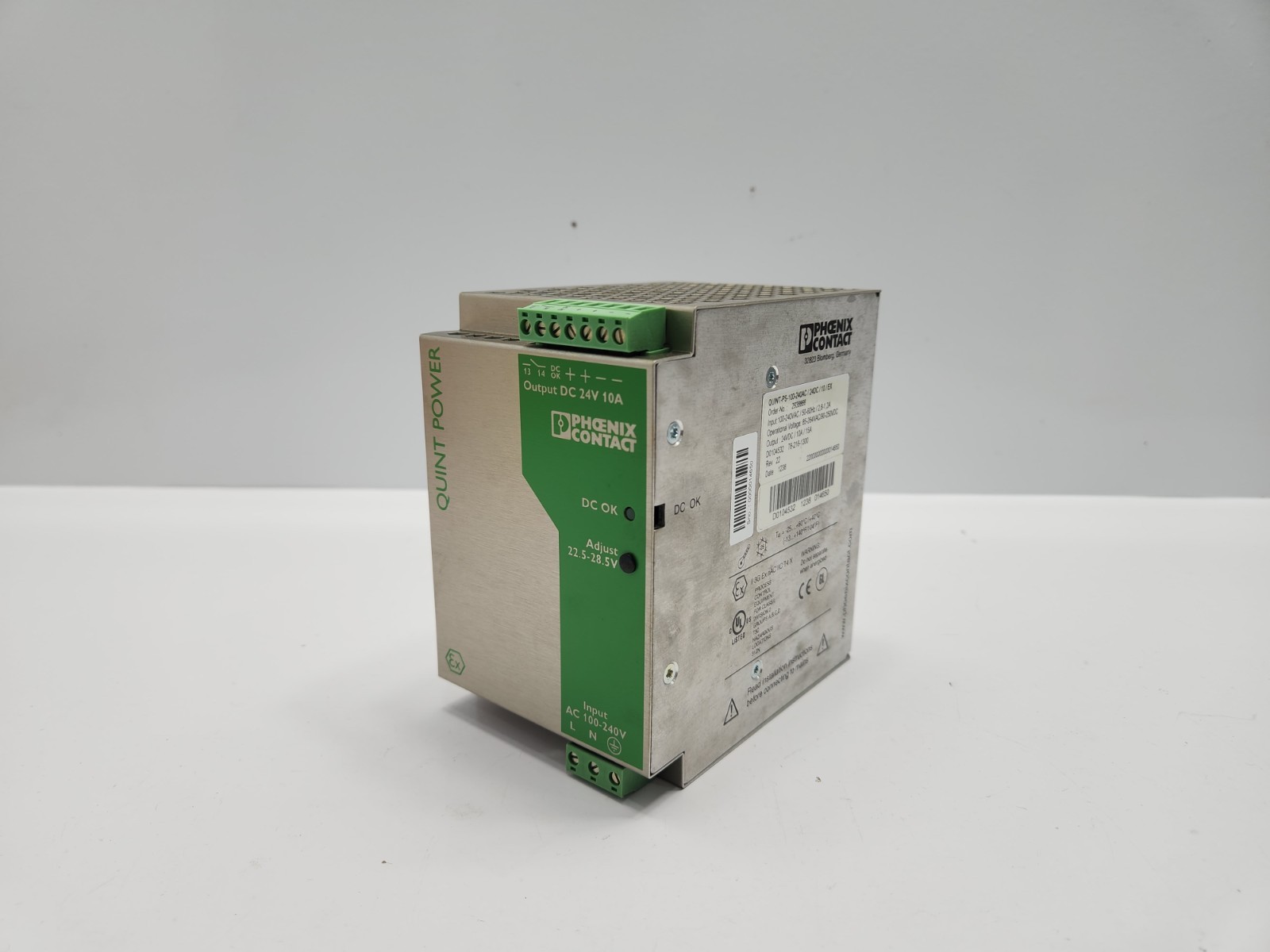 PHOENIX CONTACT QUINT-PS-100-240AC/24DC/10/EX POWER SUPPLY 2938866 REV 22