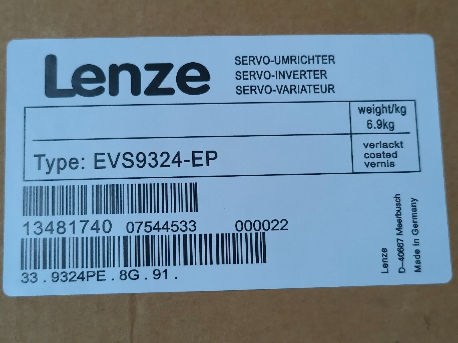 EVS9324-EP Fast Ship Lenze EVS9324-EP Brand New Factory Sealed & Free shipping
